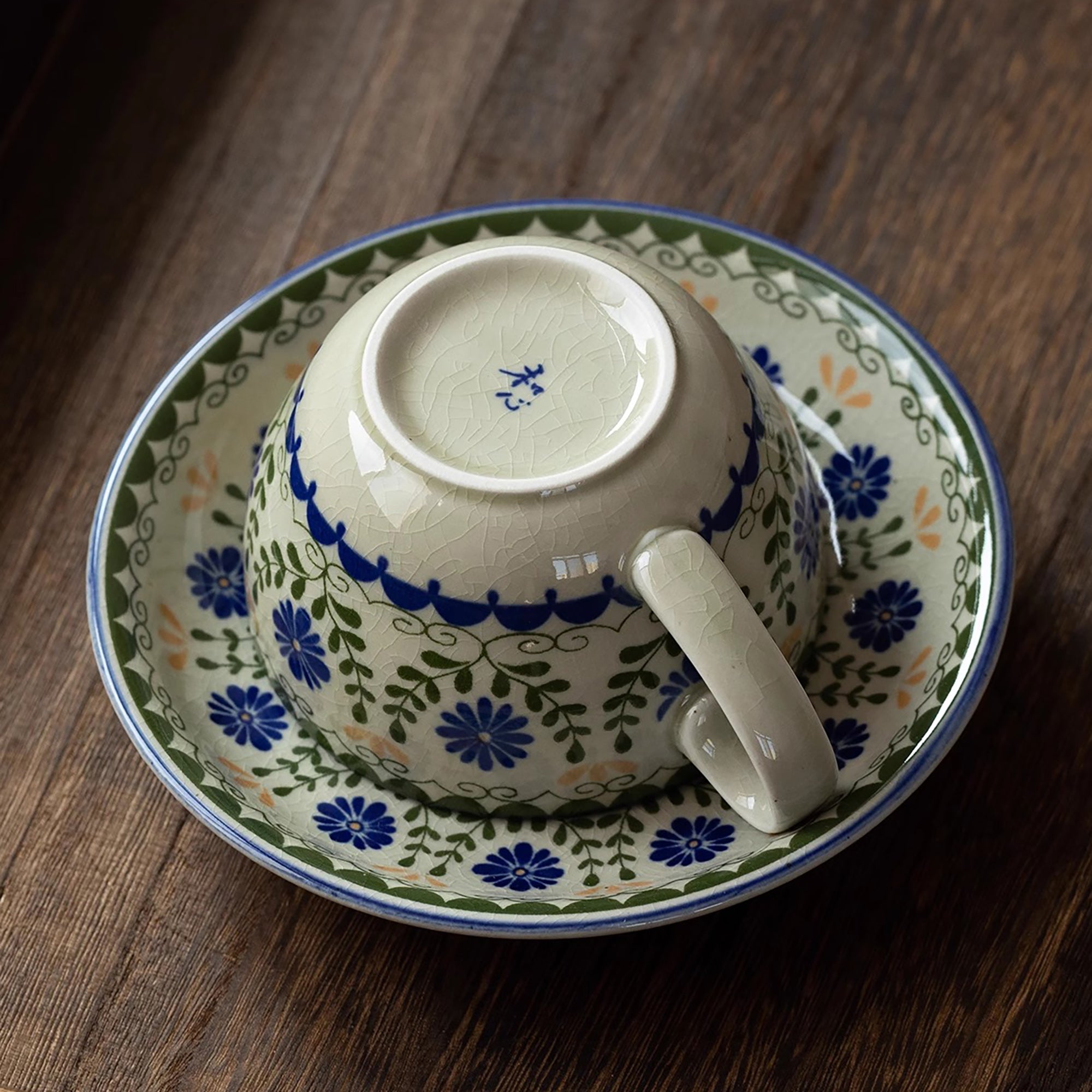 Mug en céramique de Mino-yaki avec émaillé à craquelures style japonais