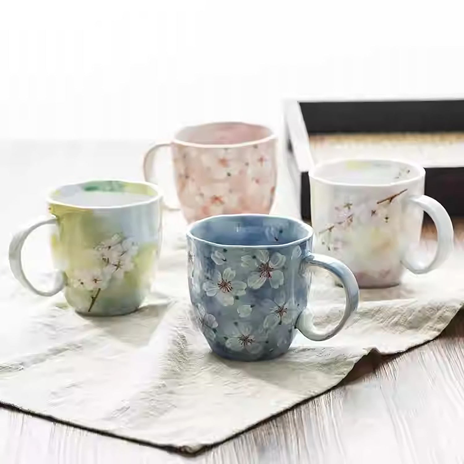 Mug en céramique fait main motif fleur de cerisier