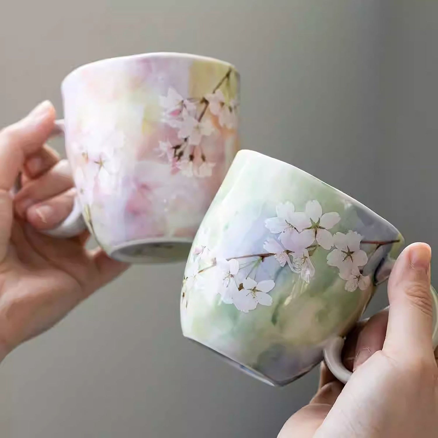 Mug en céramique fait main motif fleur de cerisier