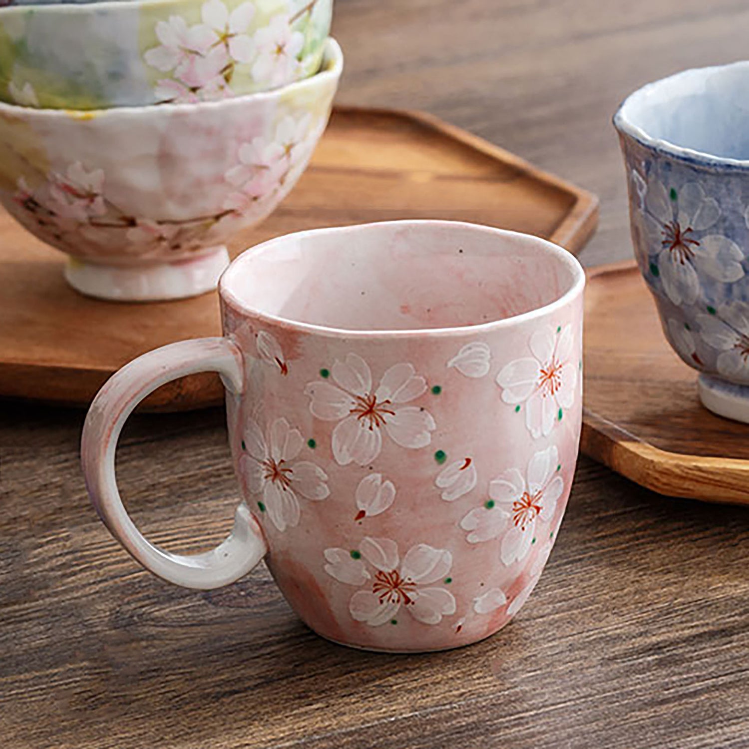 Mug en céramique fait main motif fleur de cerisier
