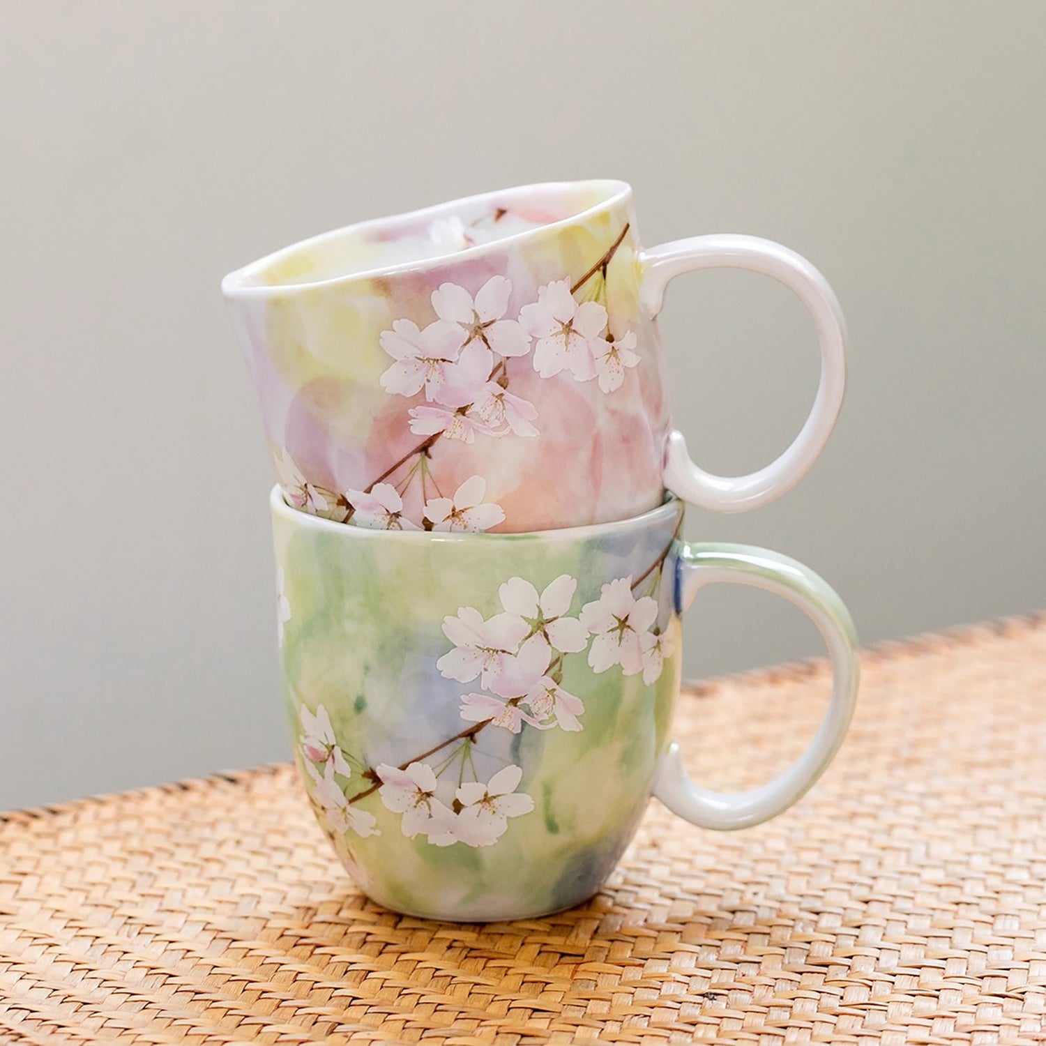 Mug en céramique fait main motif fleur de cerisier