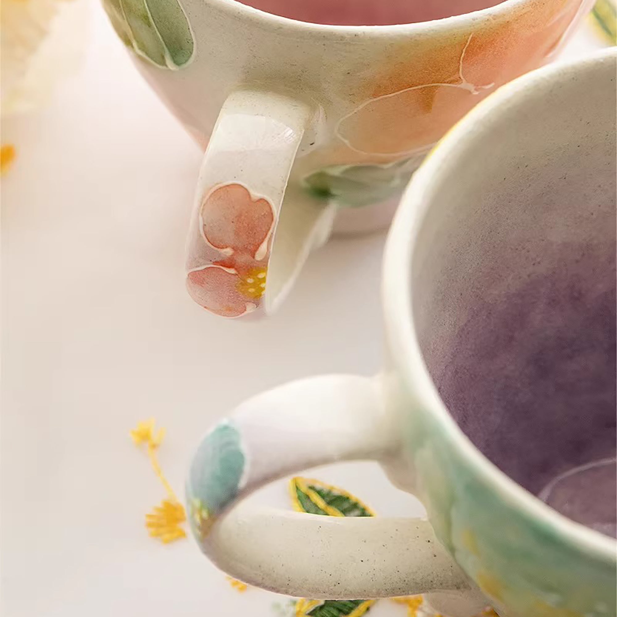 Mug Seto-yaki dégradé floral