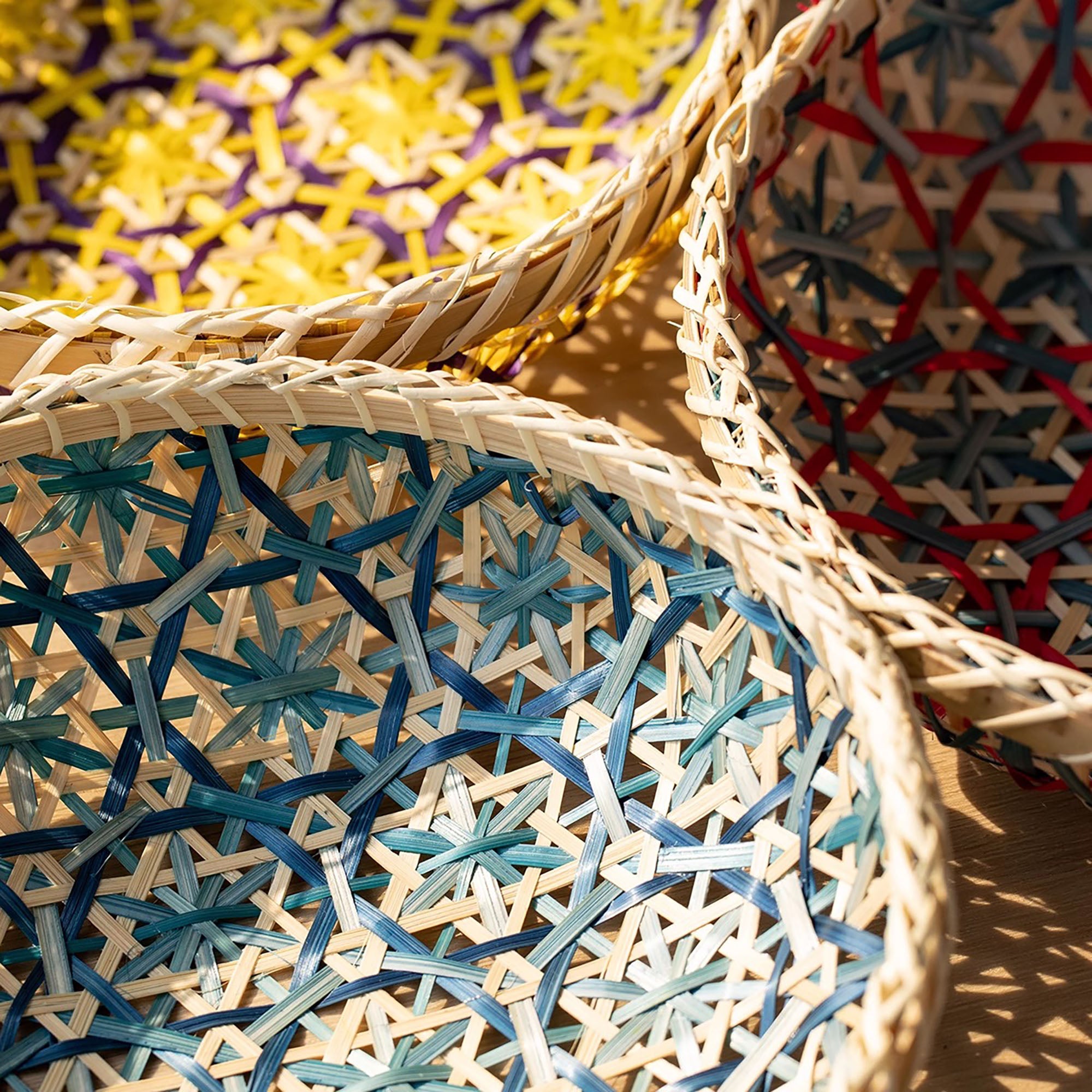 Panier rond en rotin fait main