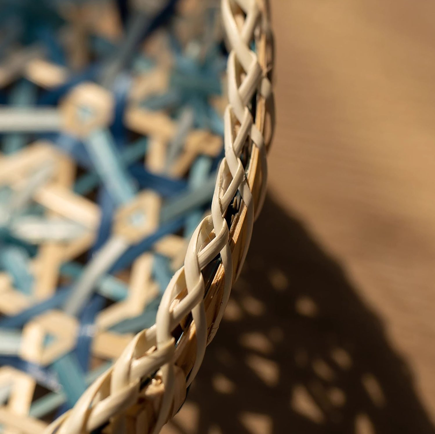 Panier rond en rotin fait main