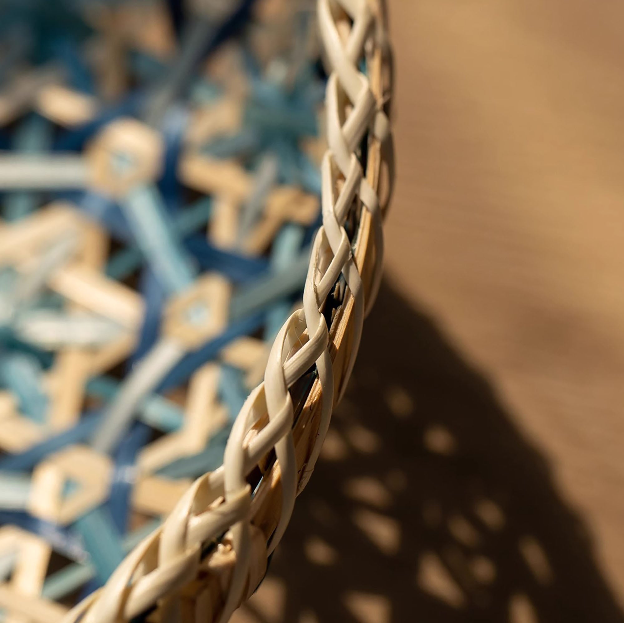 Panier rond en rotin fait main