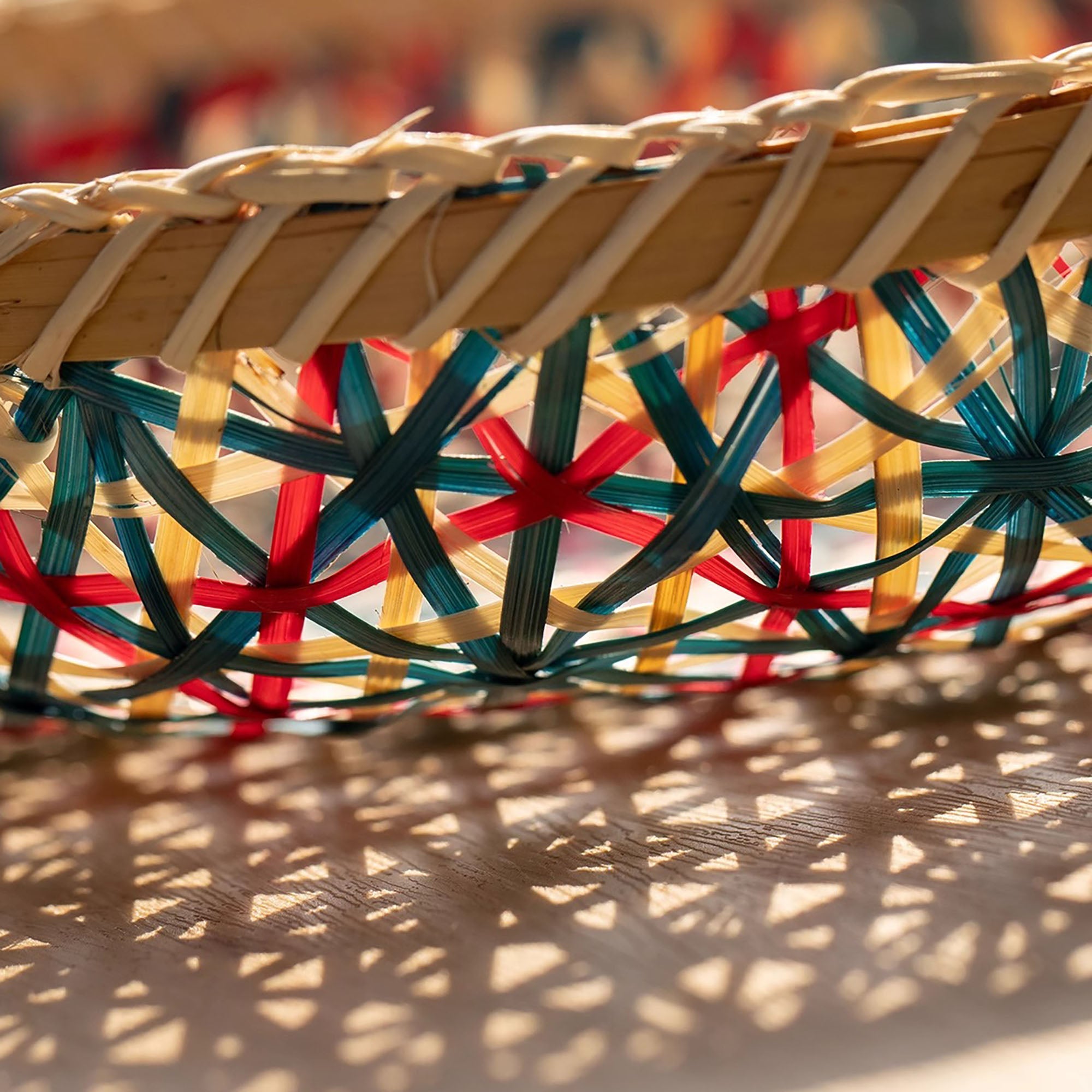 Panier rond en rotin fait main