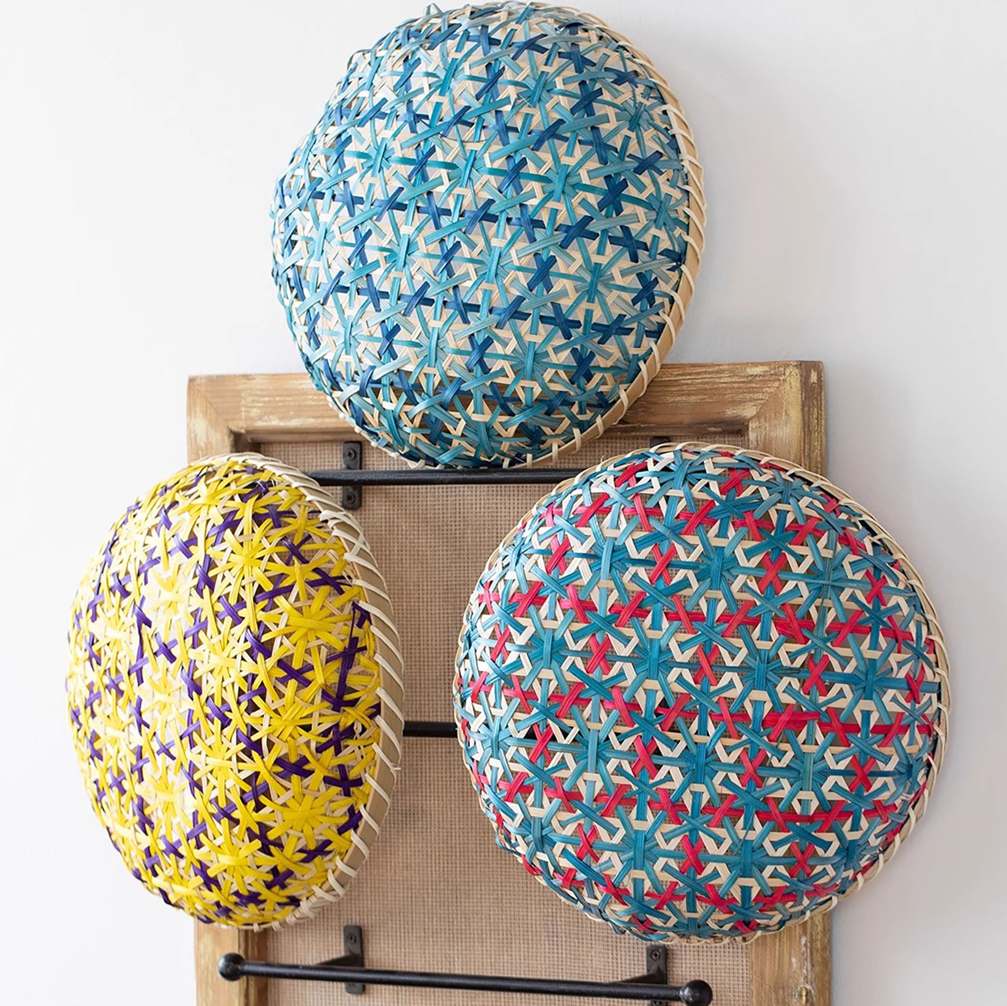 Panier rond en rotin fait main