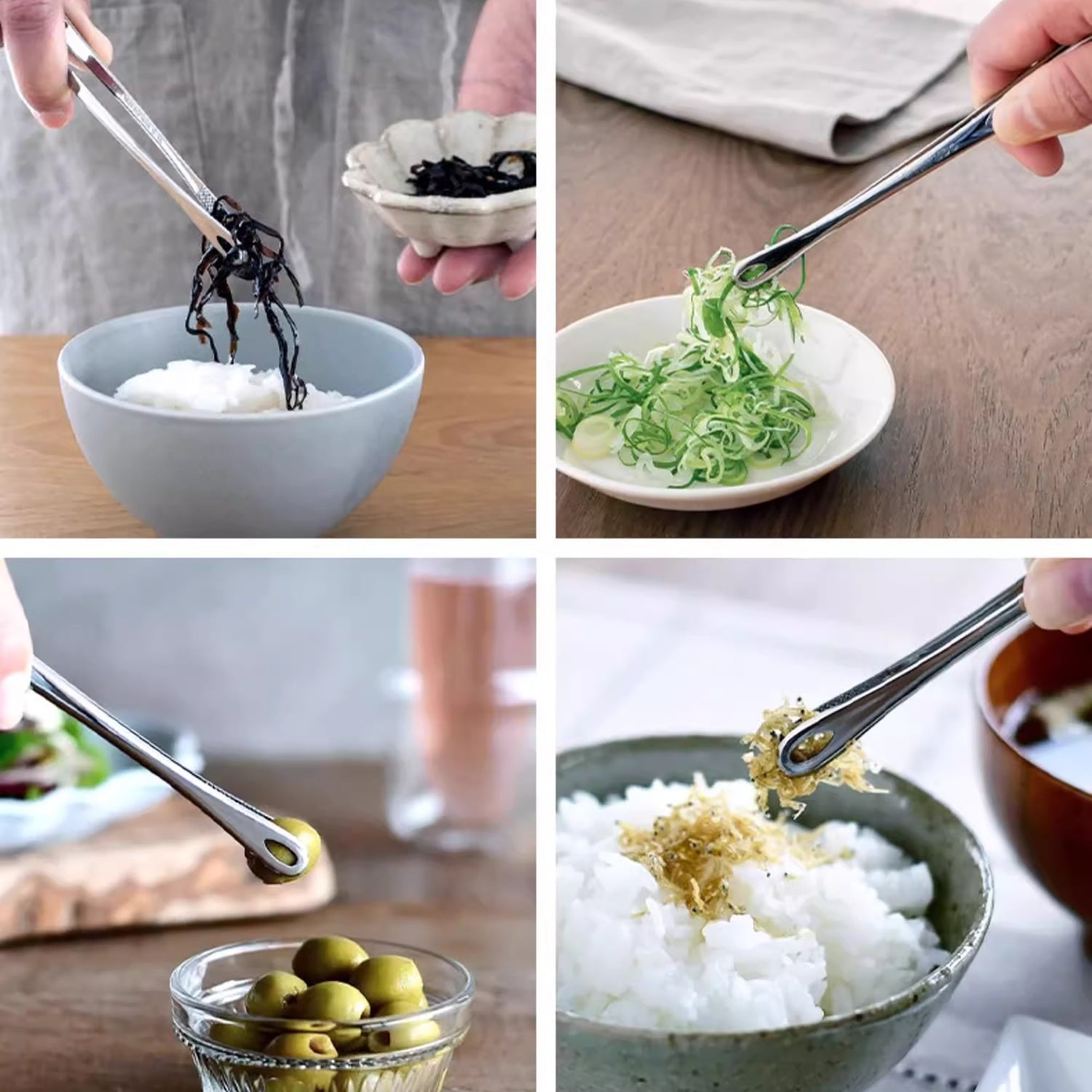 Pince alimentaire fine en inox Shimoyama