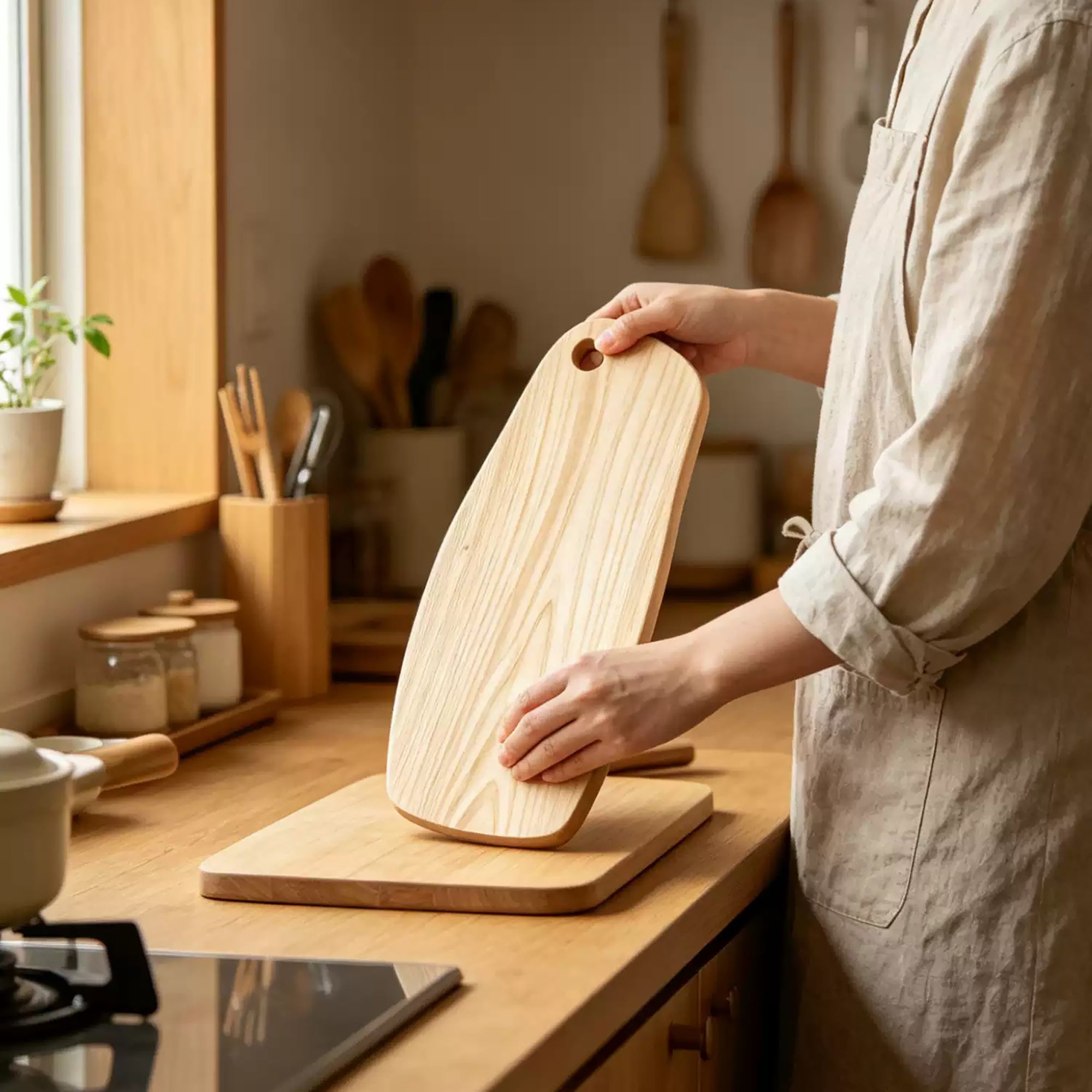 Planche à découper en bois Hinoki massif