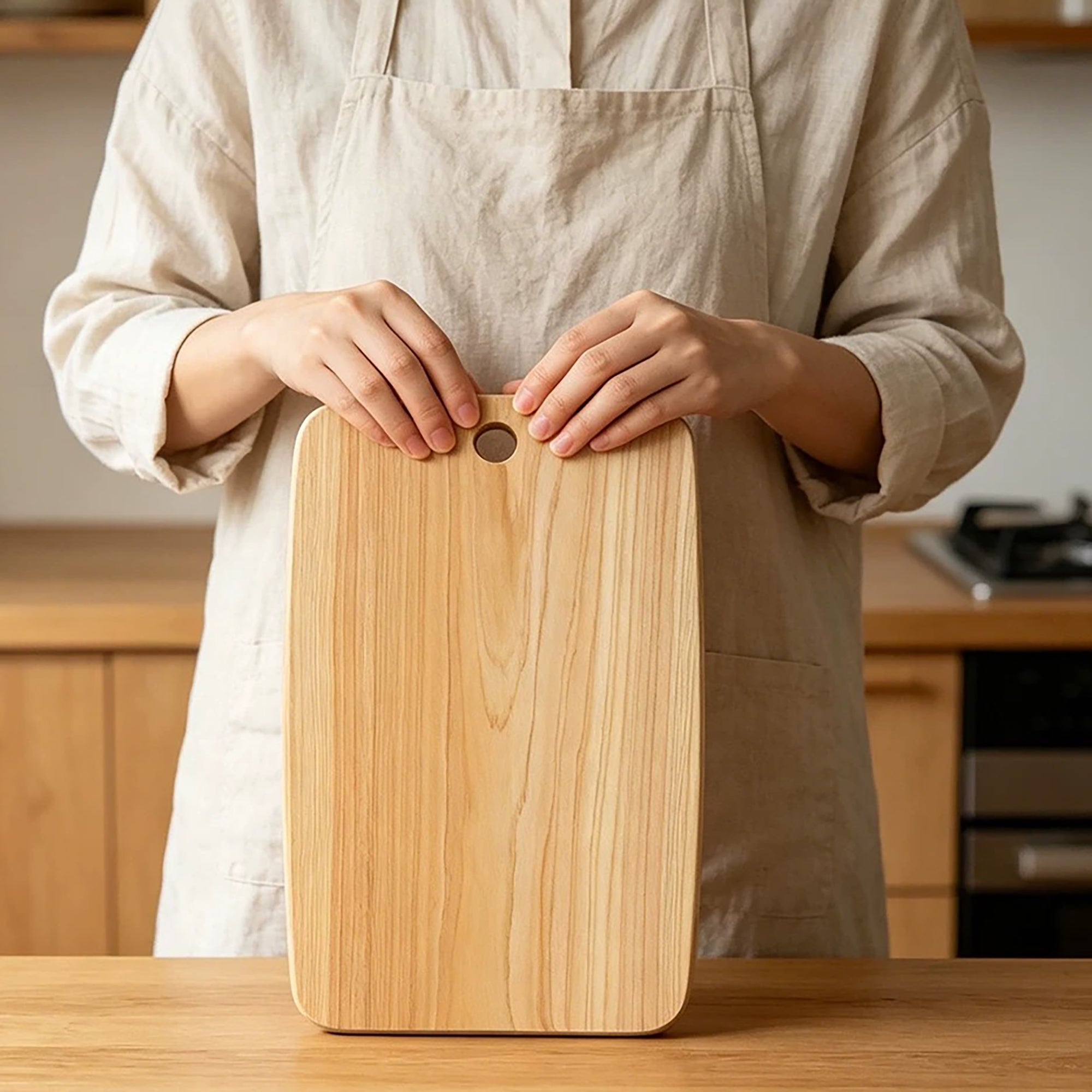 Planche à découper en bois Hinoki massif