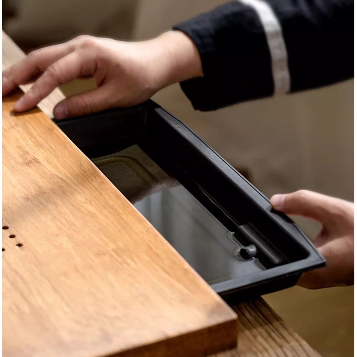 Plateau à thé minimaliste en bambou fait main