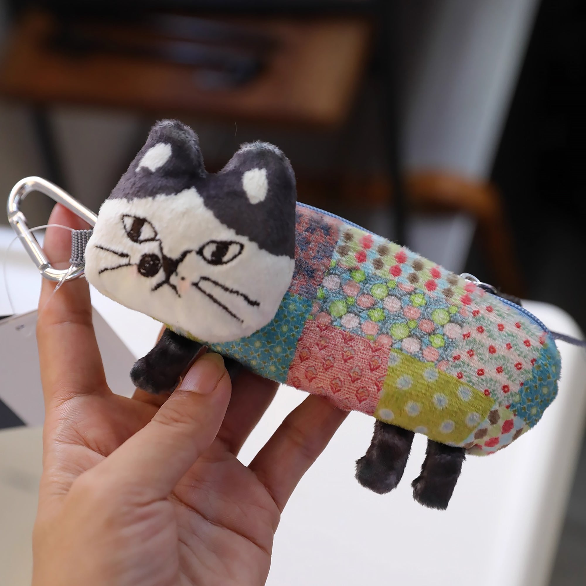 Pochette porte-clés en forme chat Kusuguru