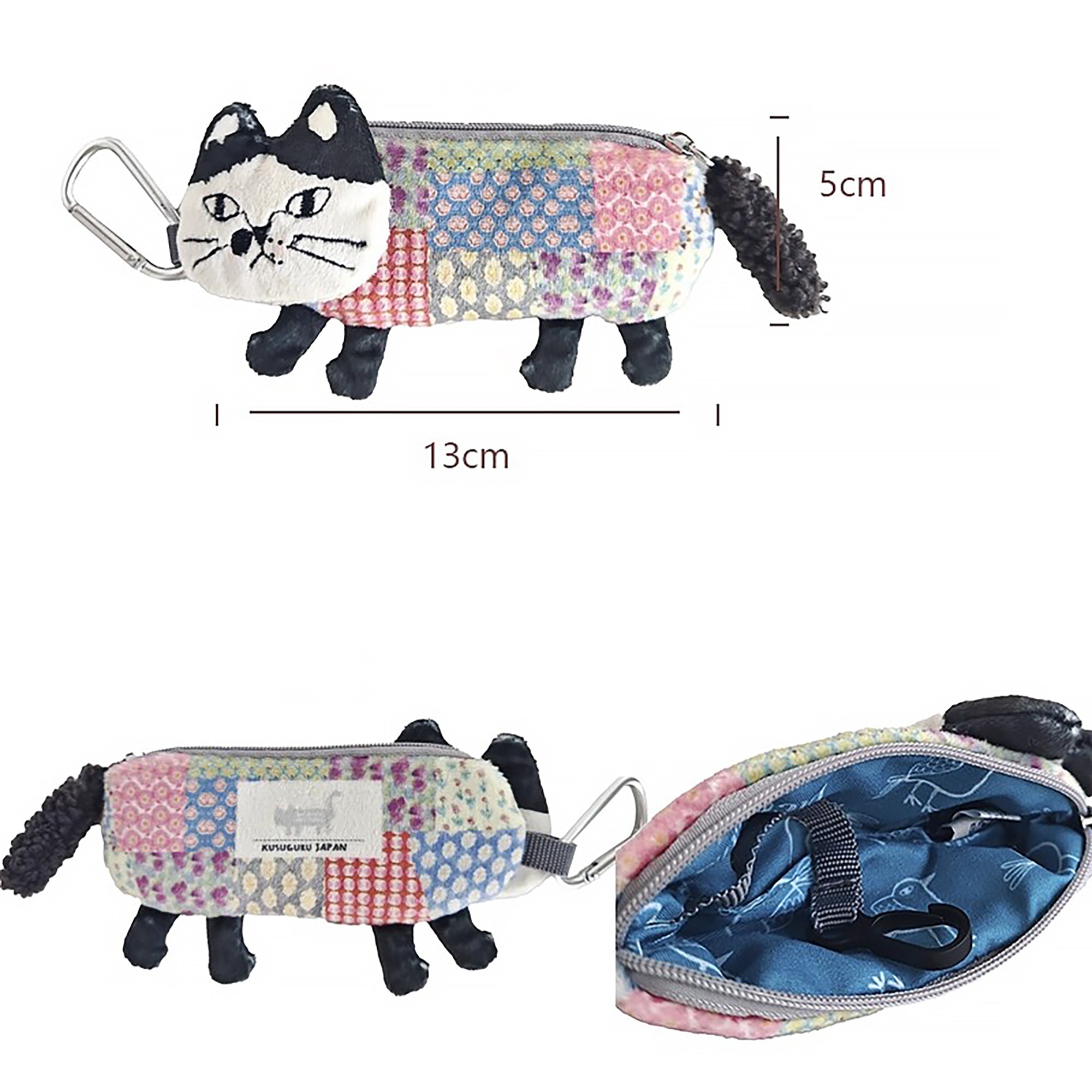 Pochette porte-clés en forme chat Kusuguru