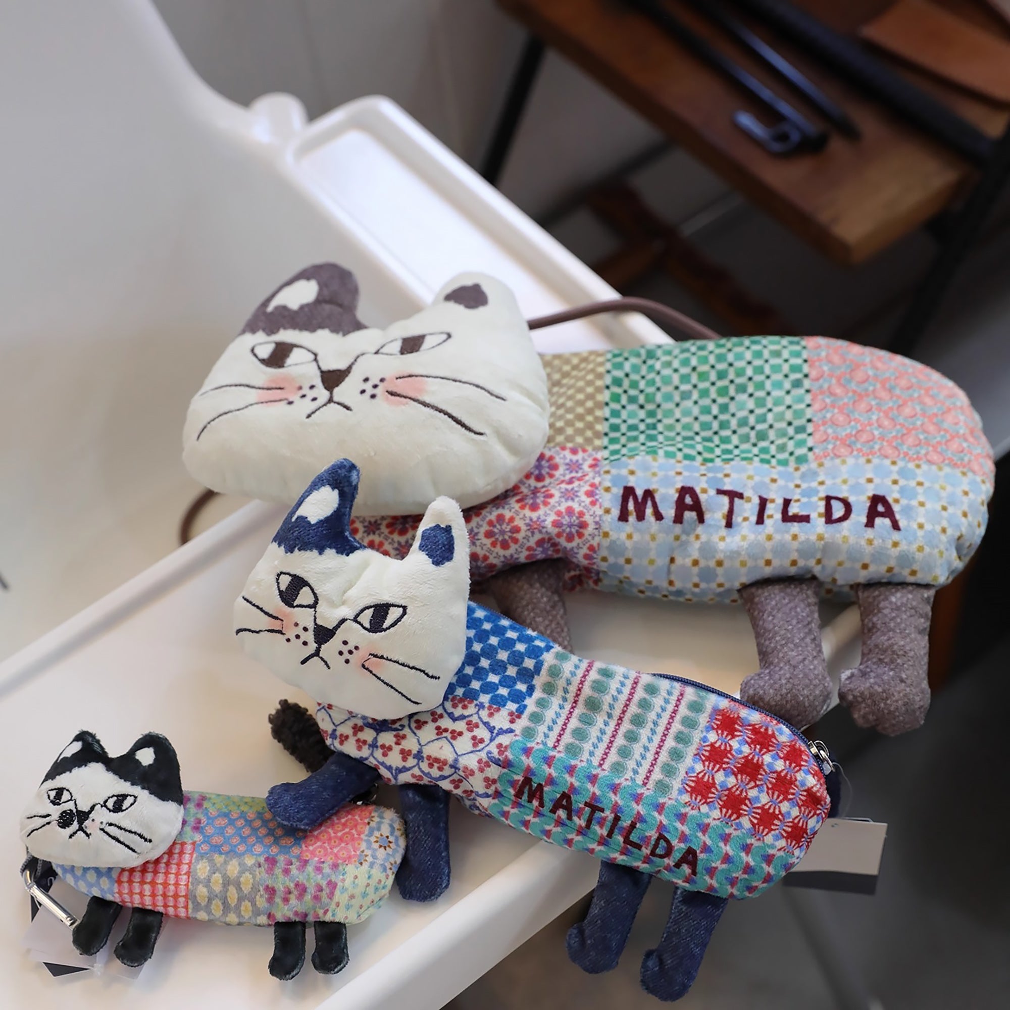 Pochette porte-clés en forme chat Kusuguru