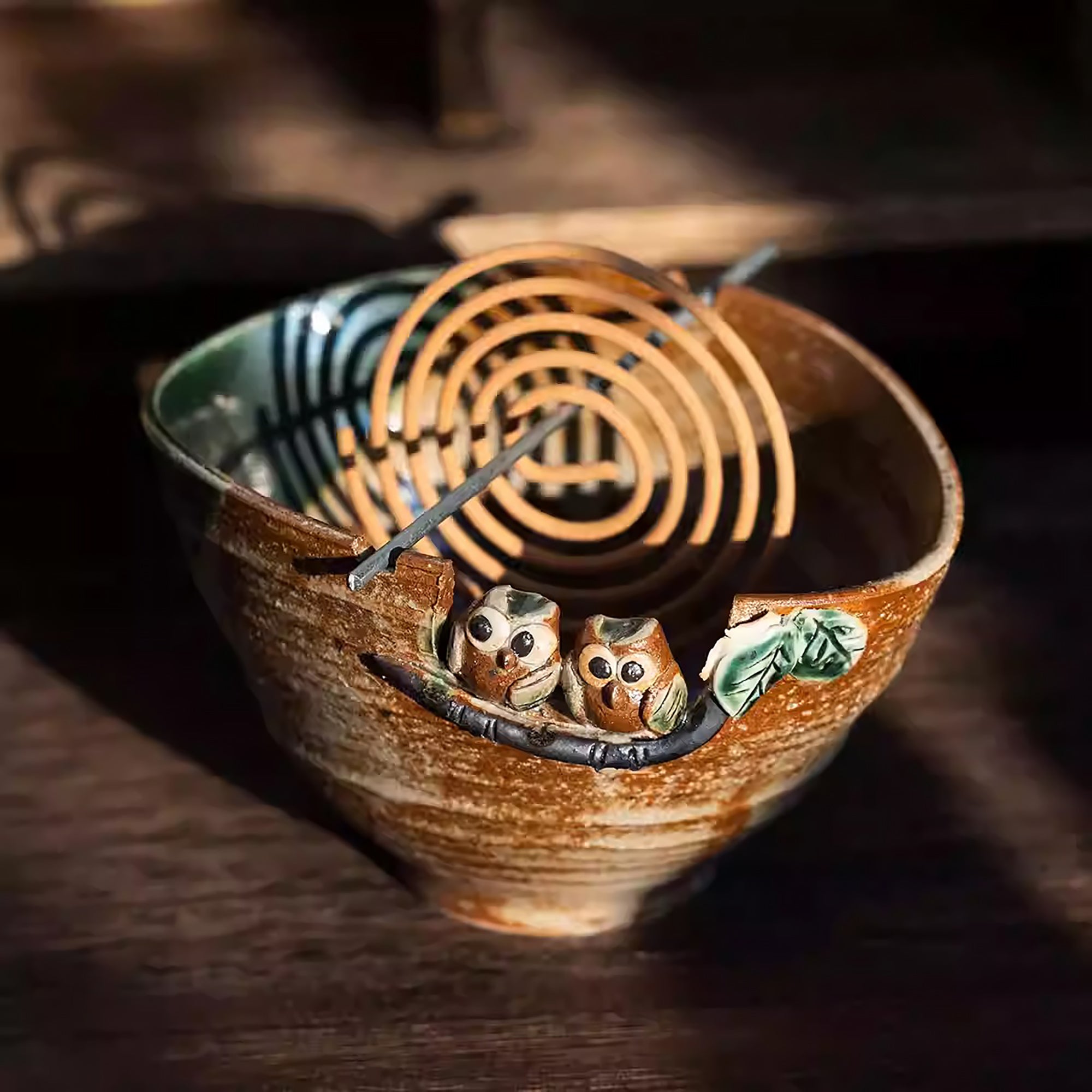 Porte Encens en céramique Seto-yaki