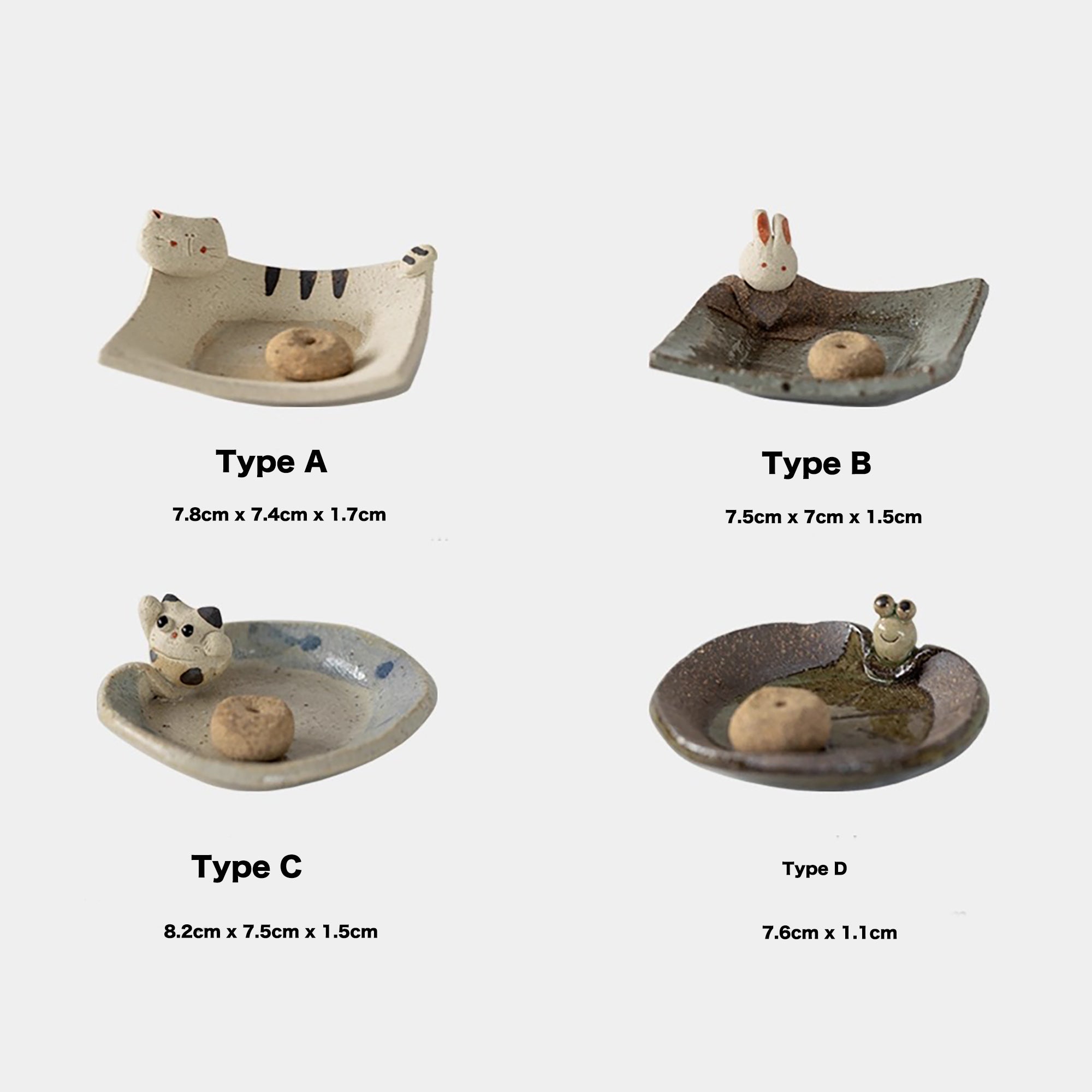 Porte-encens en céramique artisanale Setoyaki