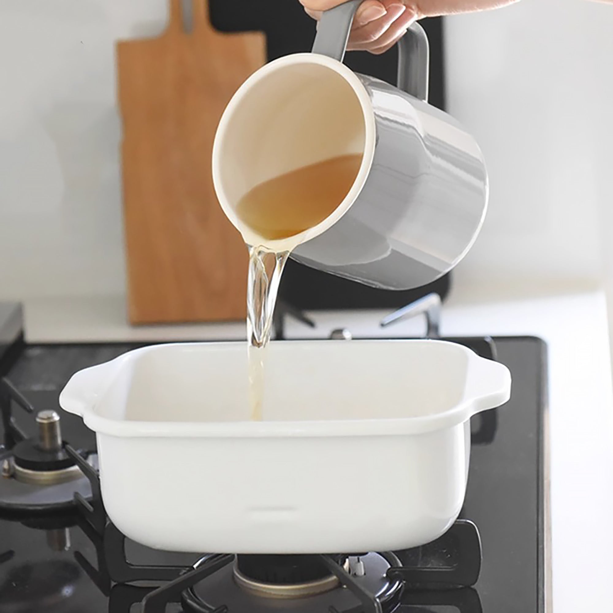 Pot à huile émaillé Fujihoro avec double filtre