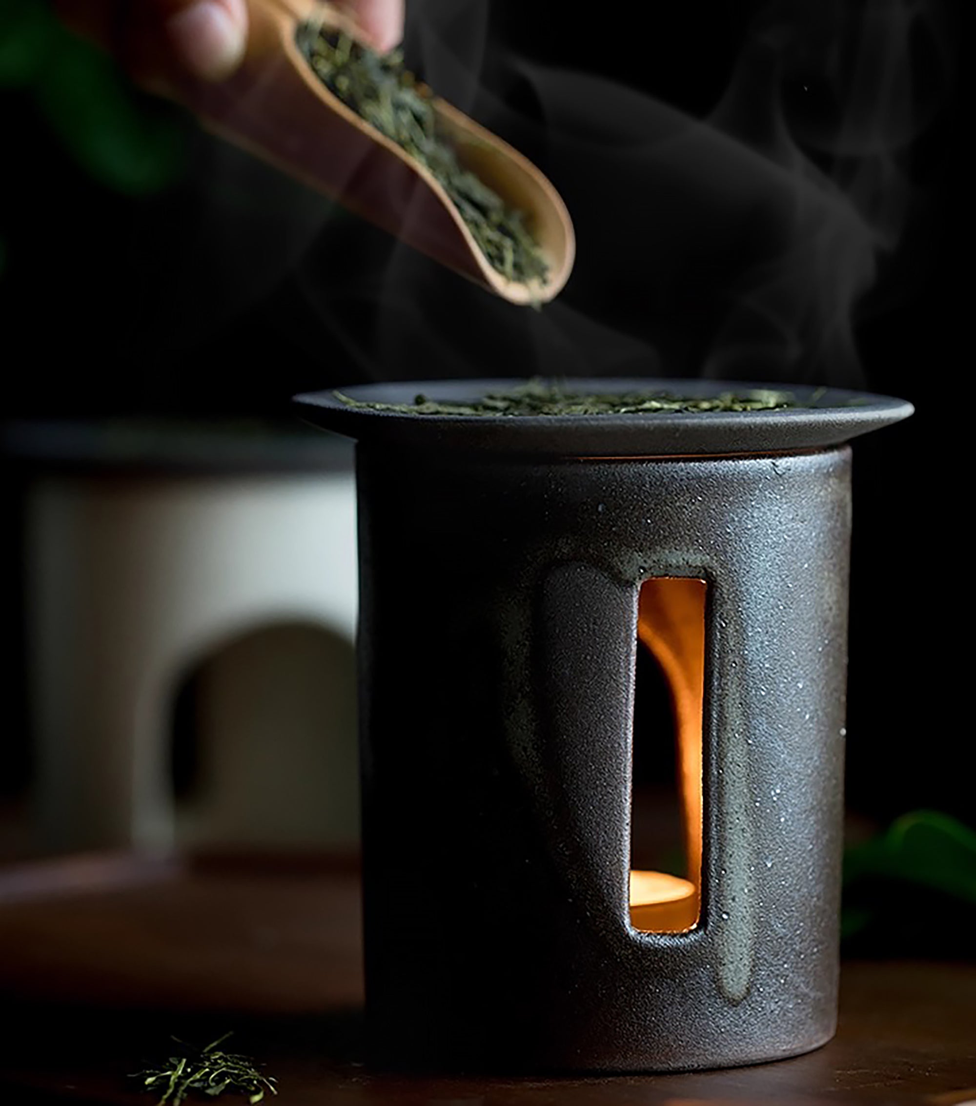 Réchaud à thé et aromathérapie en céramique SALIU