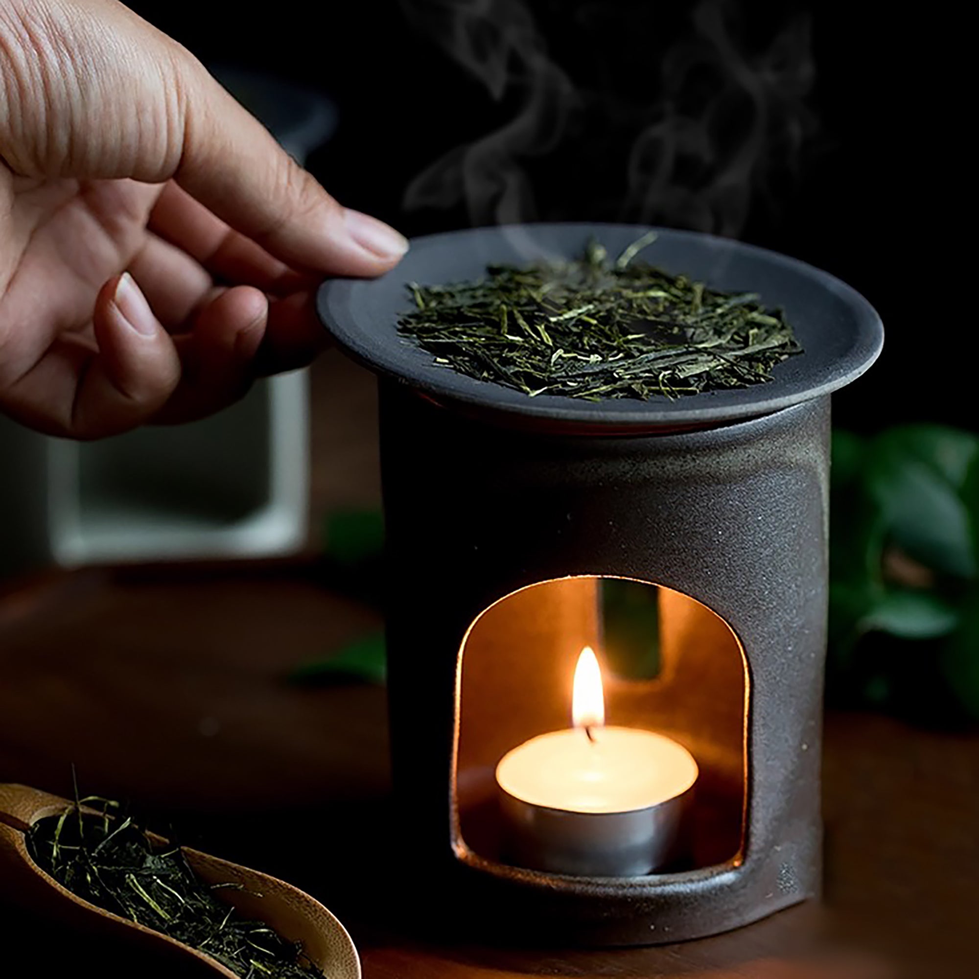 Réchaud à thé et aromathérapie en céramique SALIU