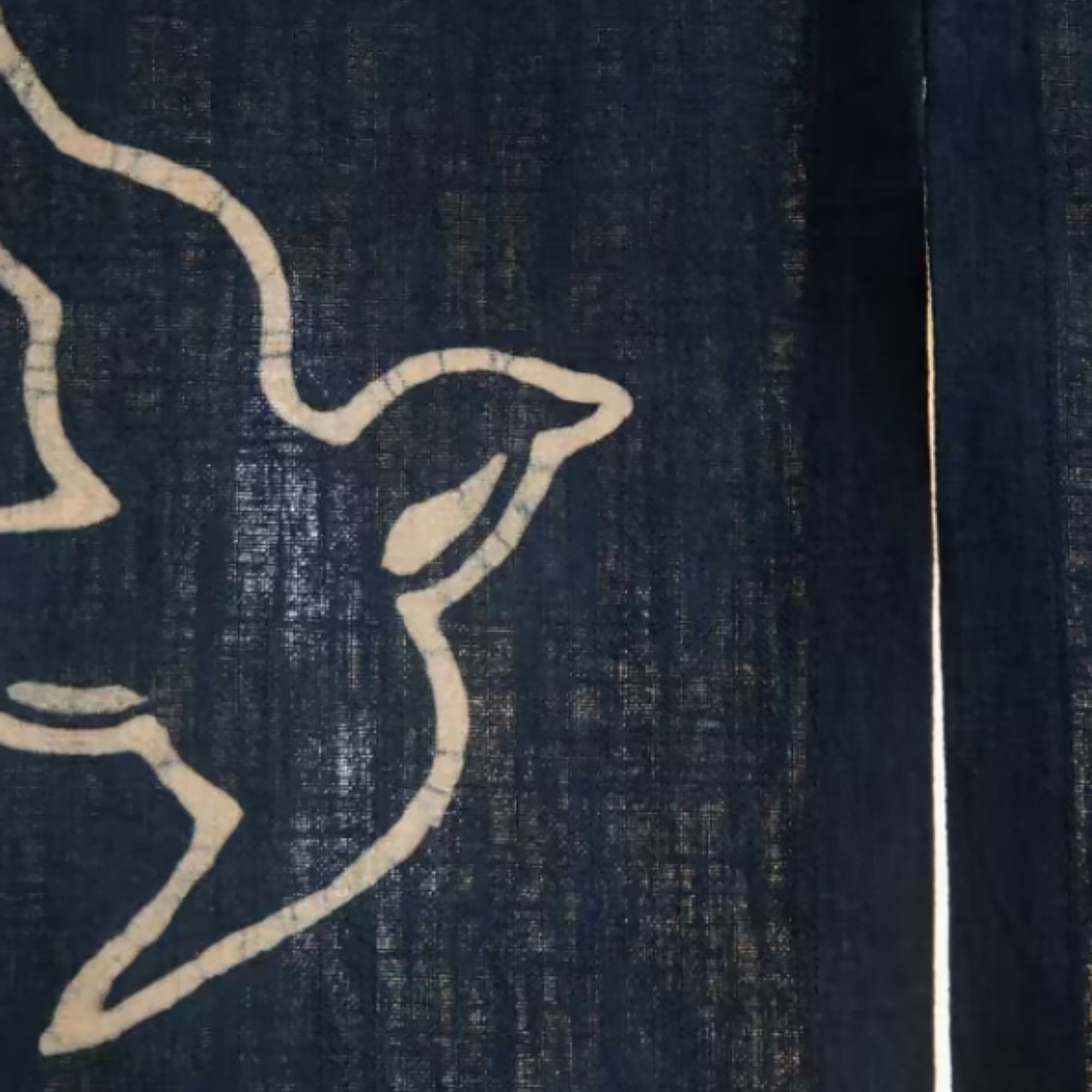 Rideau japonais en lin et coton avec teinture artisanale indigo