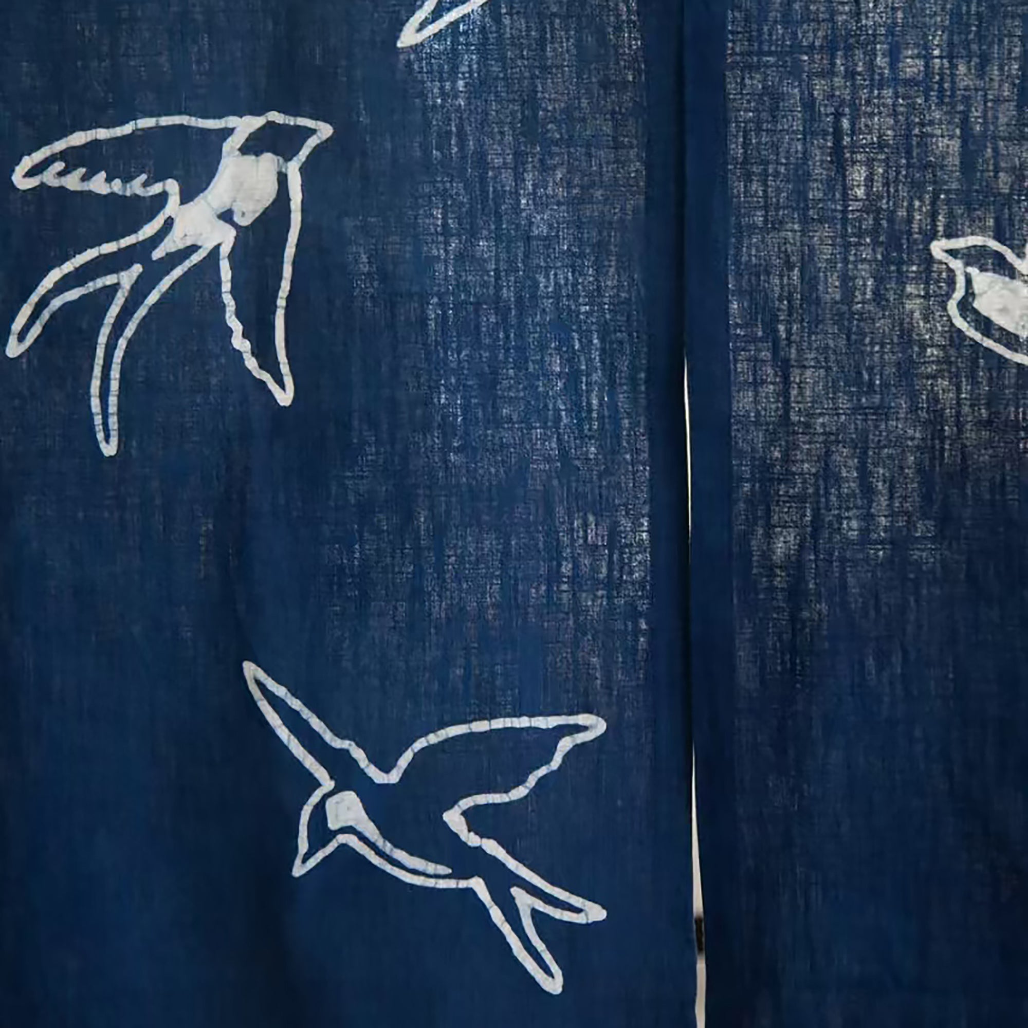 Rideau japonais en lin et coton avec teinture artisanale indigo