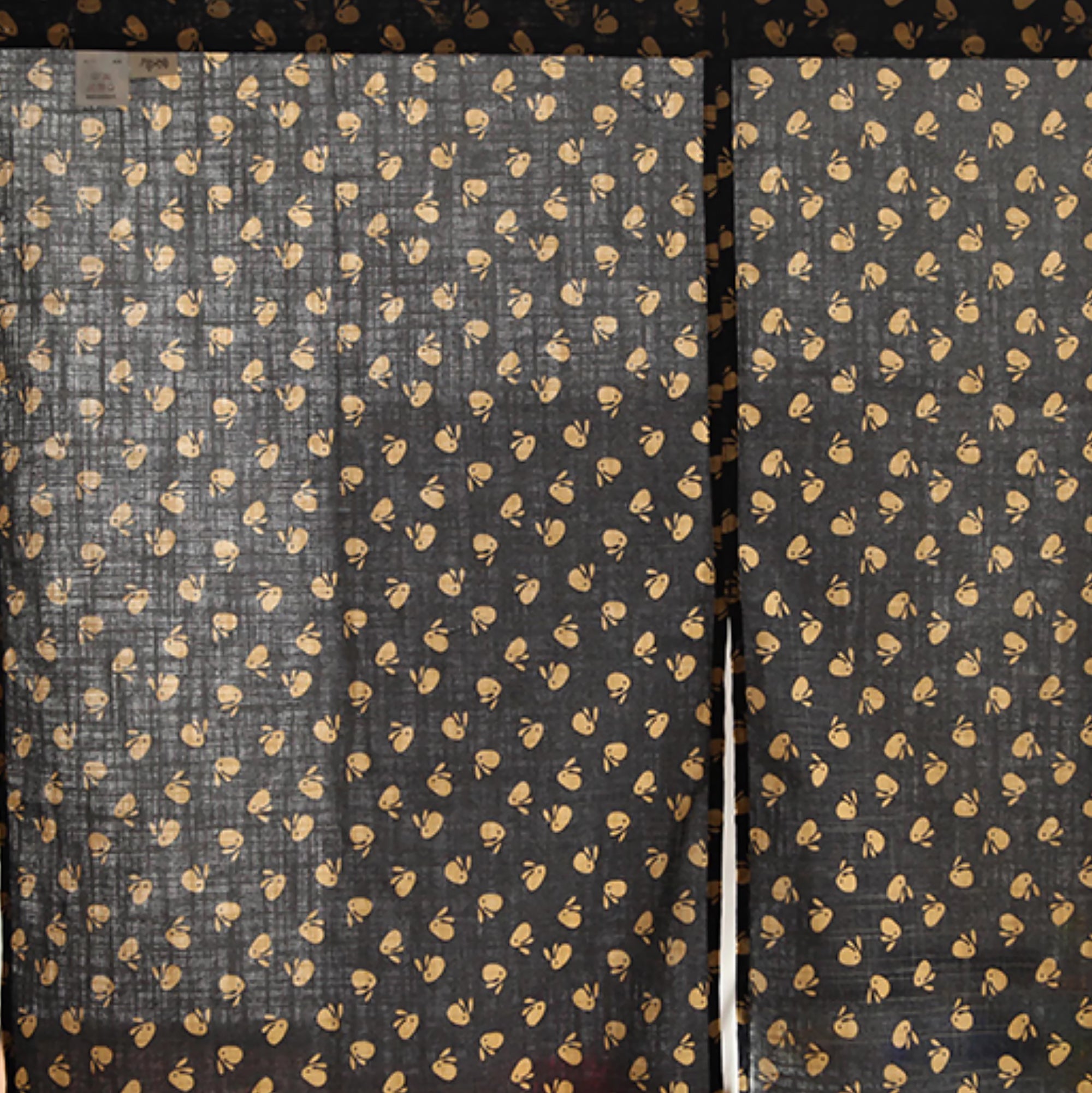 Noren japonais en coton avec design semi-transparent à deux pans