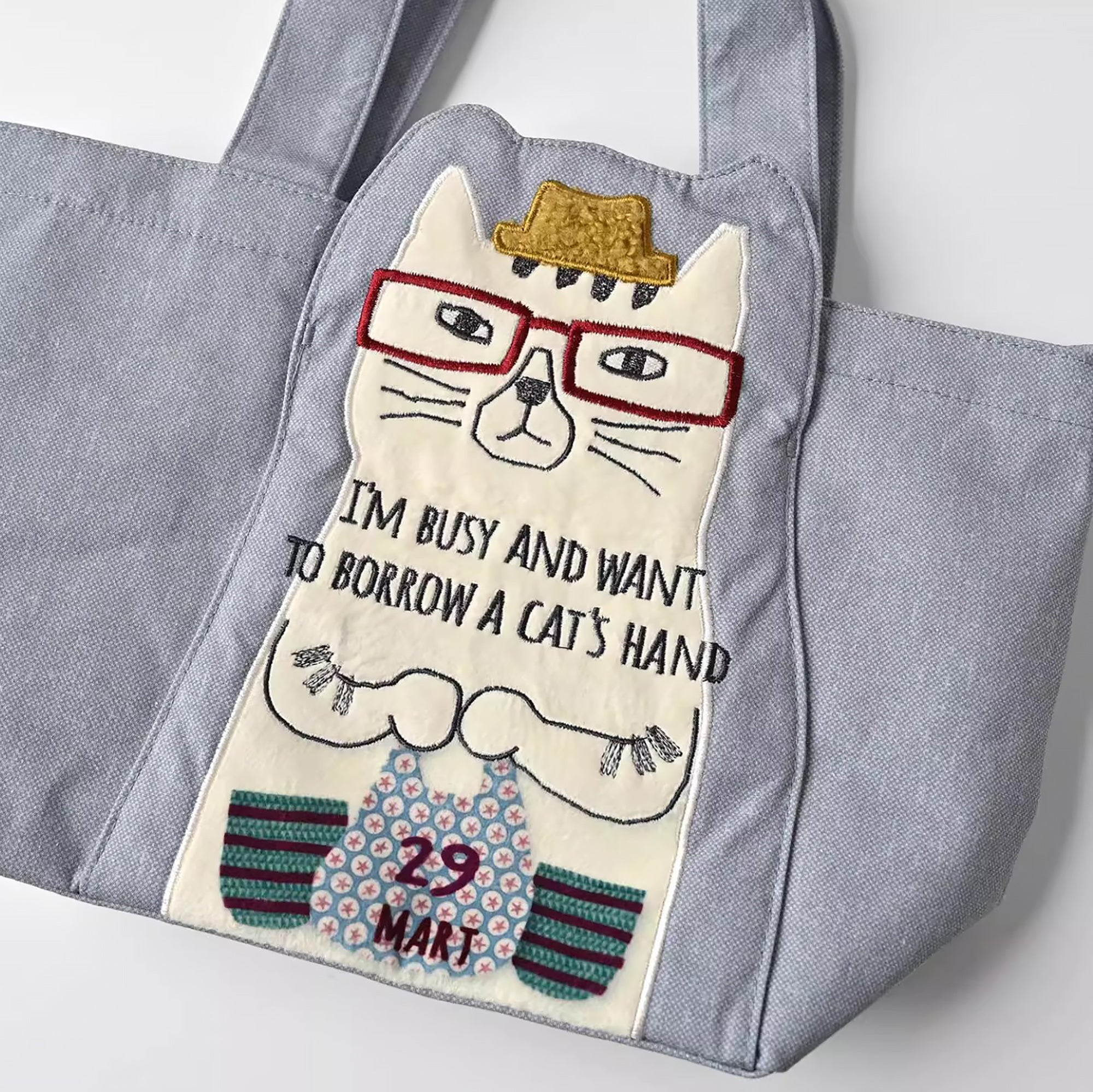 Sac à main chat Kusuguru avec poches intérieures