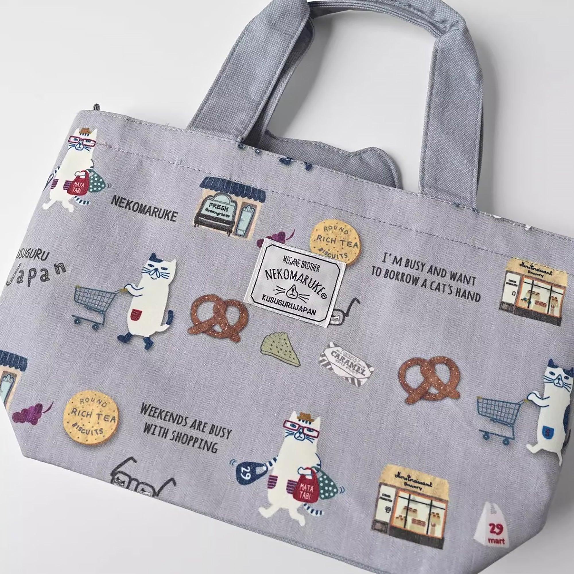 Sac à main chat Kusuguru avec poches intérieures