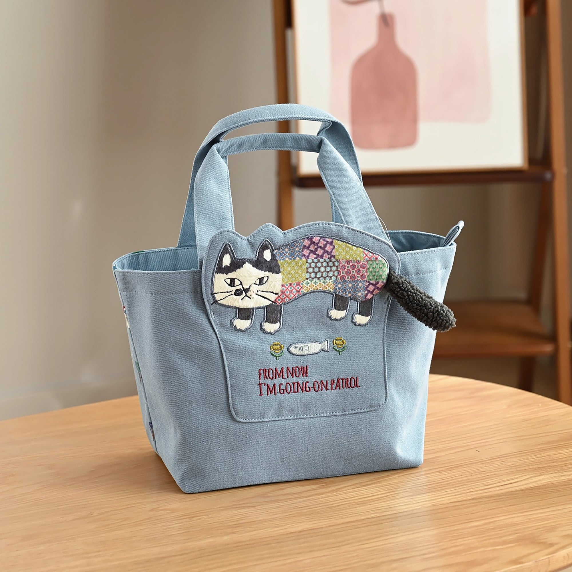 Sac à main chat Kusuguru avec poches intérieures