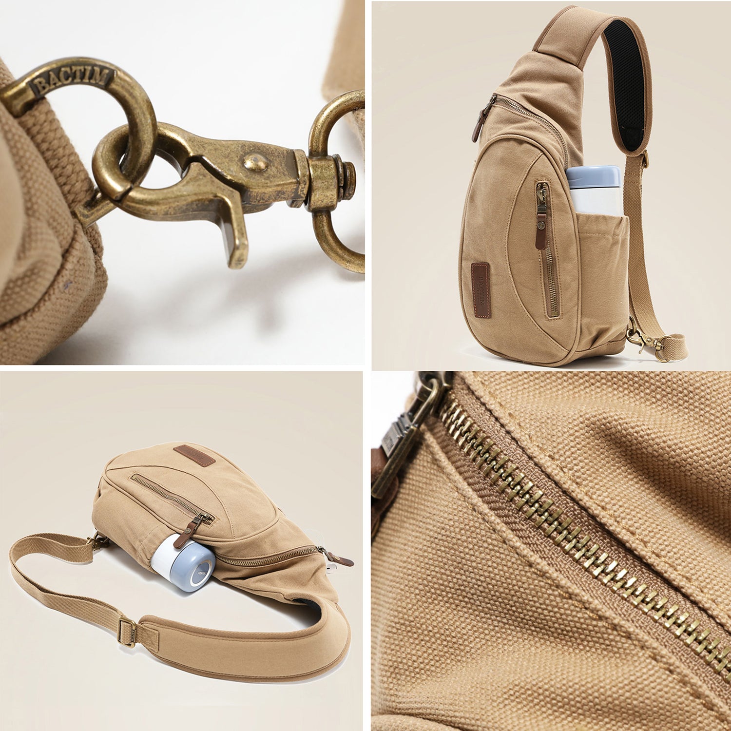 SAC BANANE en CANVAS avec poche GOURDE