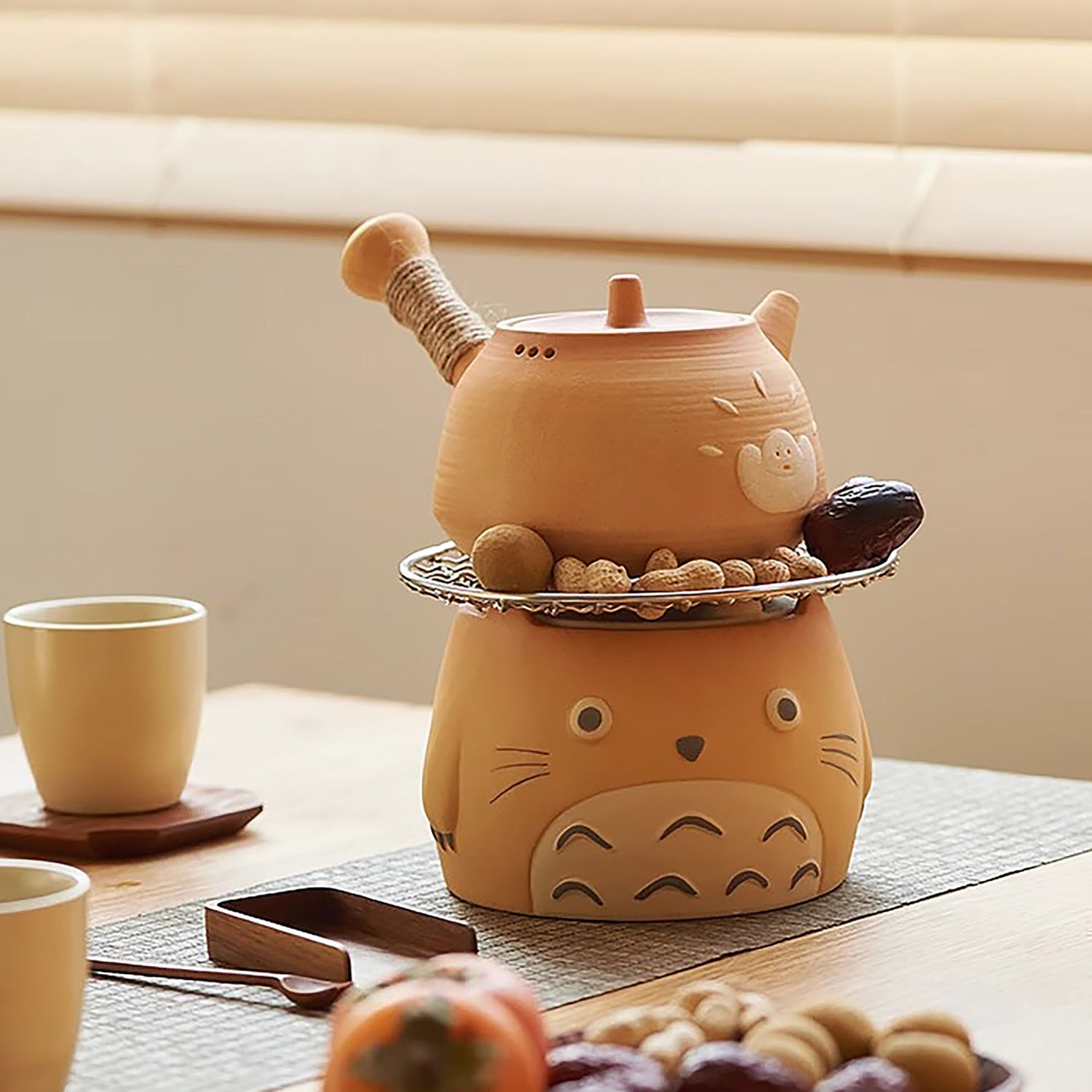 Théière et Réchaud à thé en céramique brute de Jingdezhen