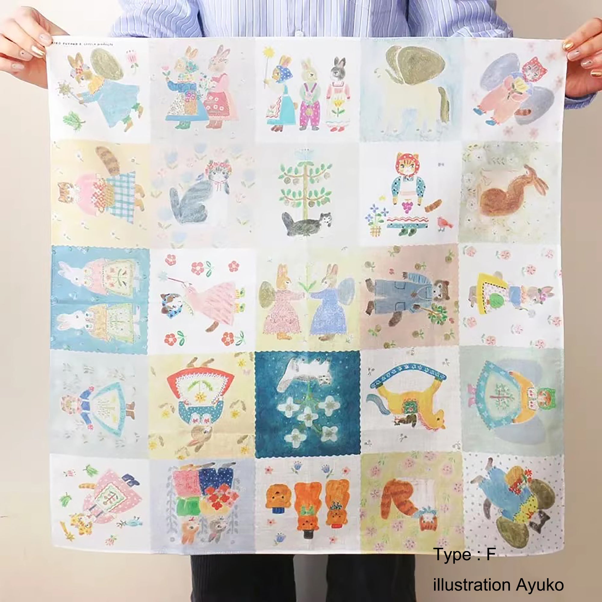 Furoshiki artistique japonais illustré multifonction