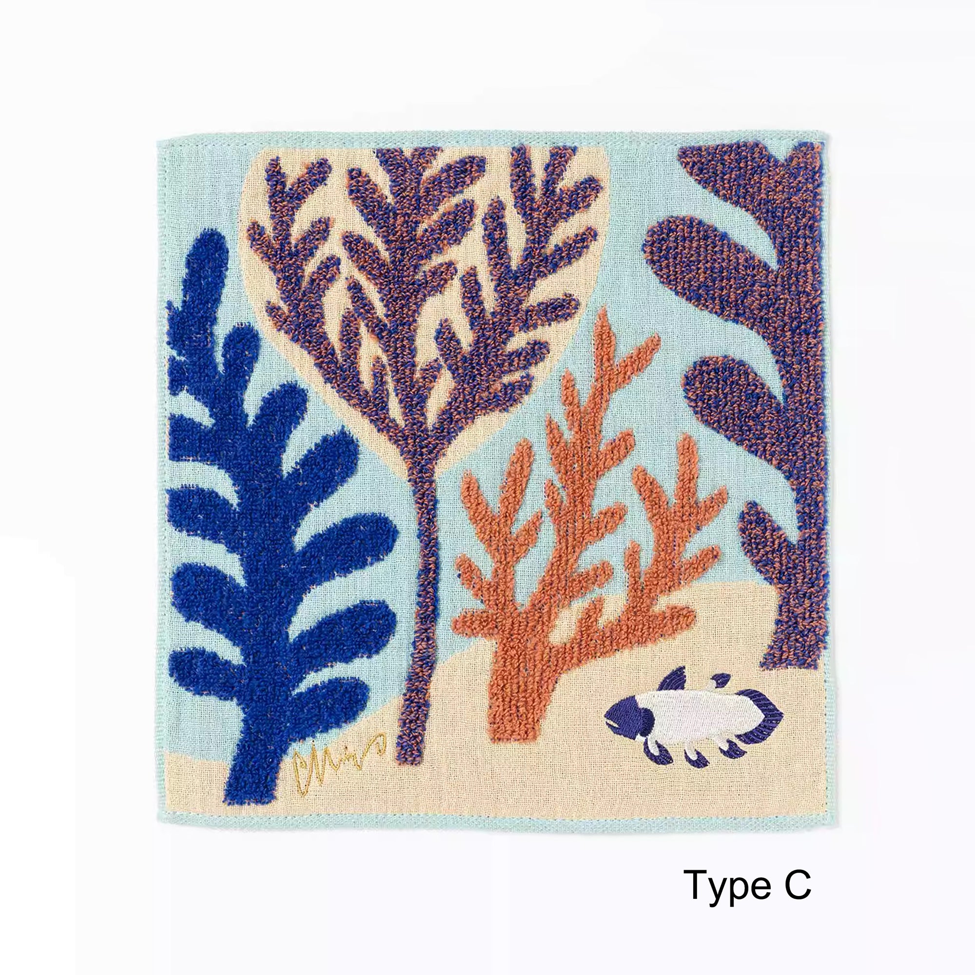 Serviette Morita MiW brodée en coton – série animaux de la forêt