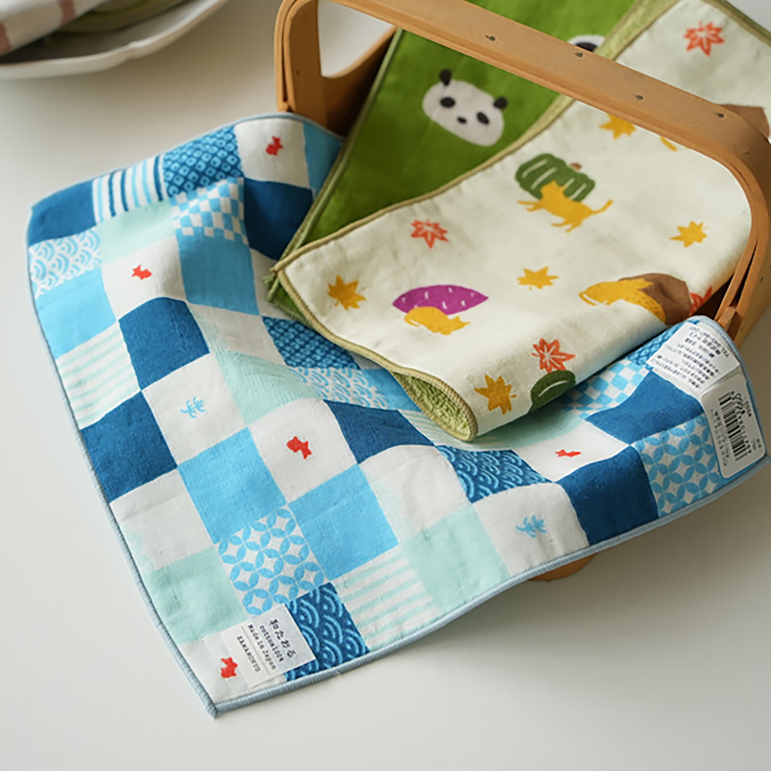Petite serviette en gaze de coton double face de Hamamonyo