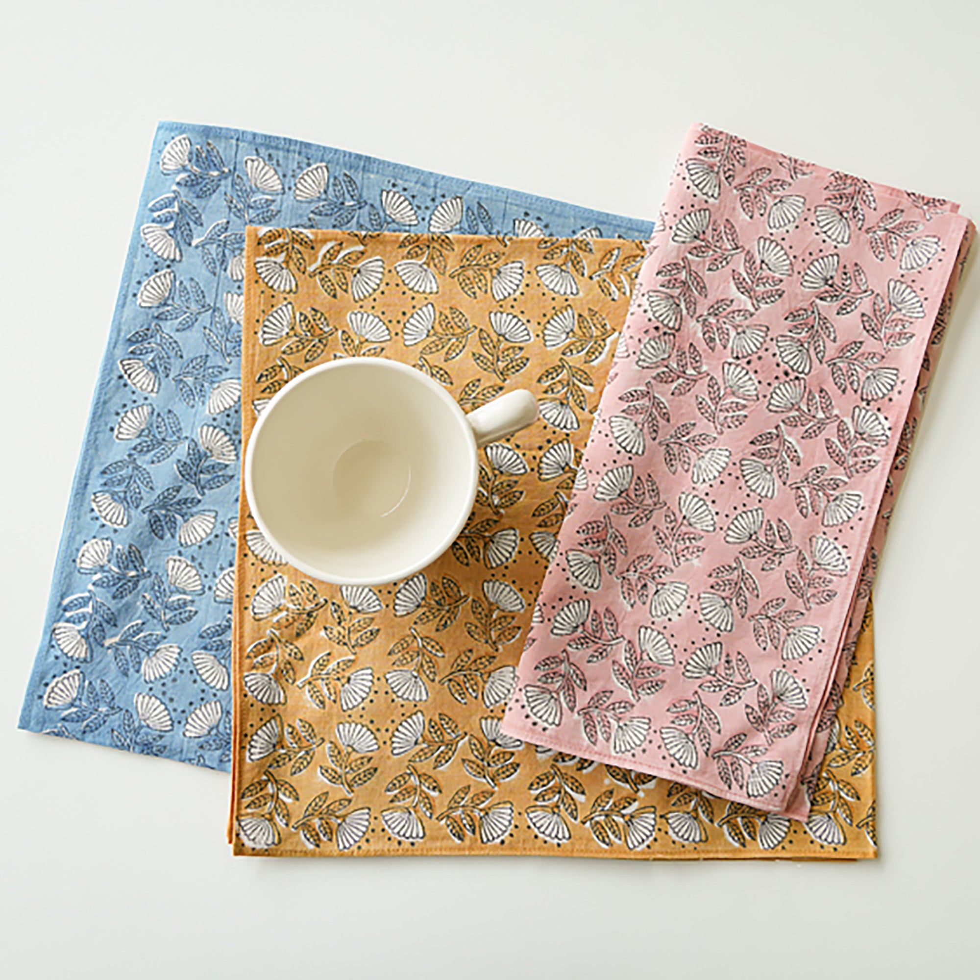Serviette japonaise en coton imprimé à la main