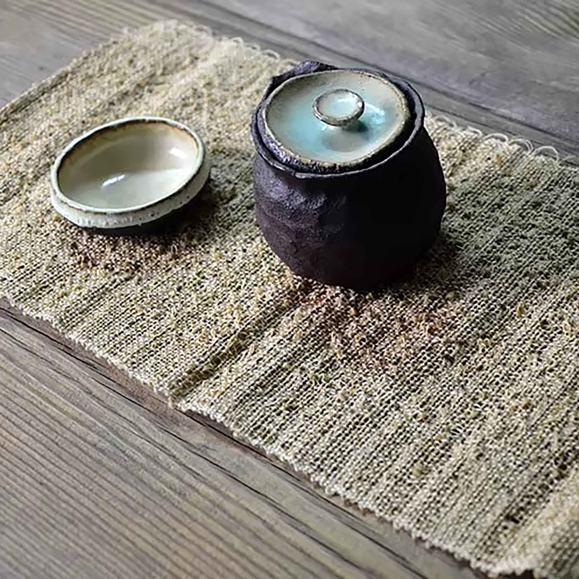 Serviette de table en chanvre tissé à la main