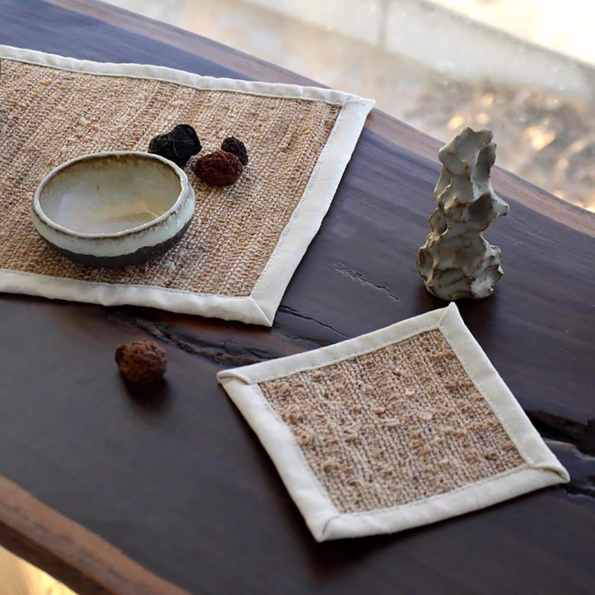 Serviette de table en chanvre tissé à la main
