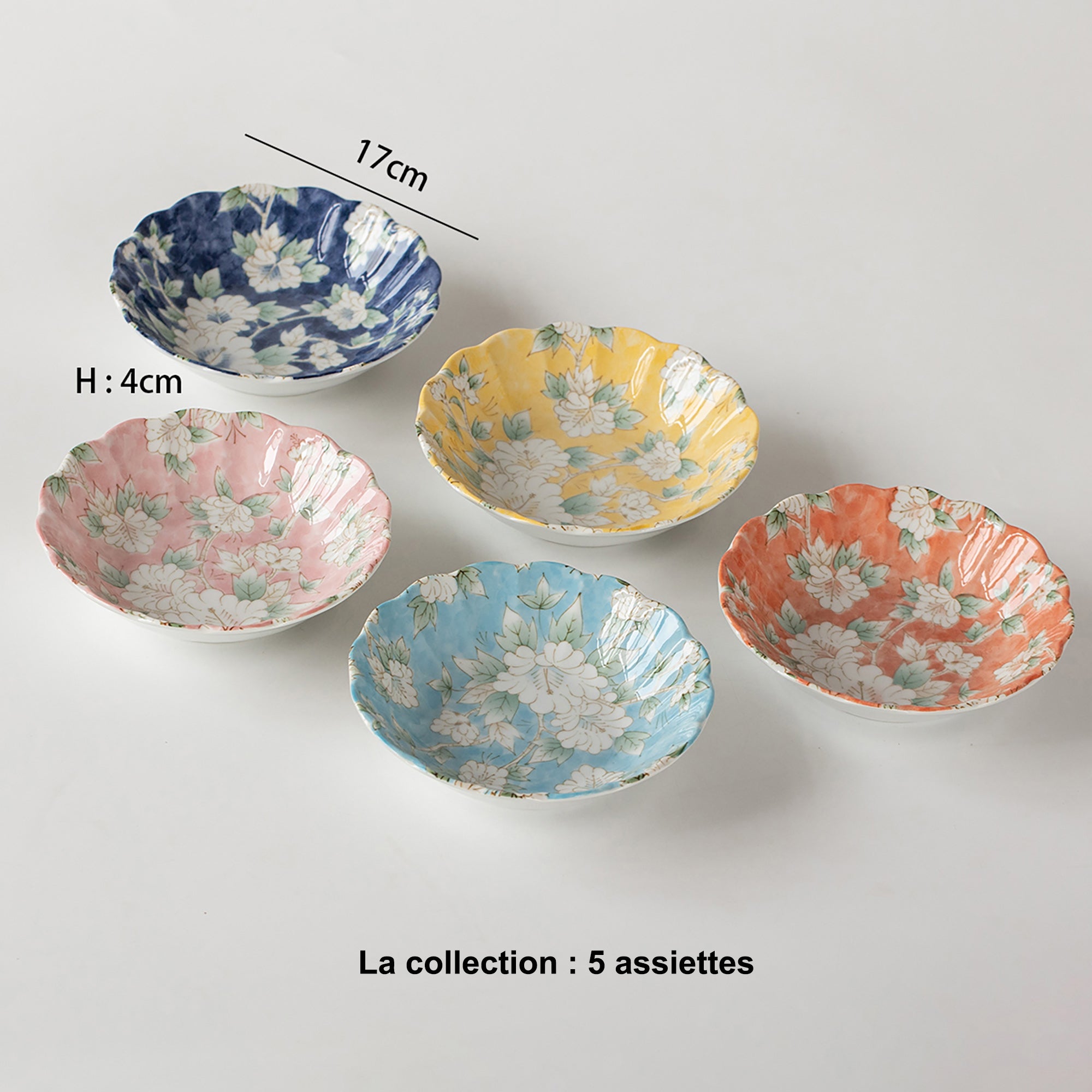 ASSIETTE avec motif FLEUR de MINO