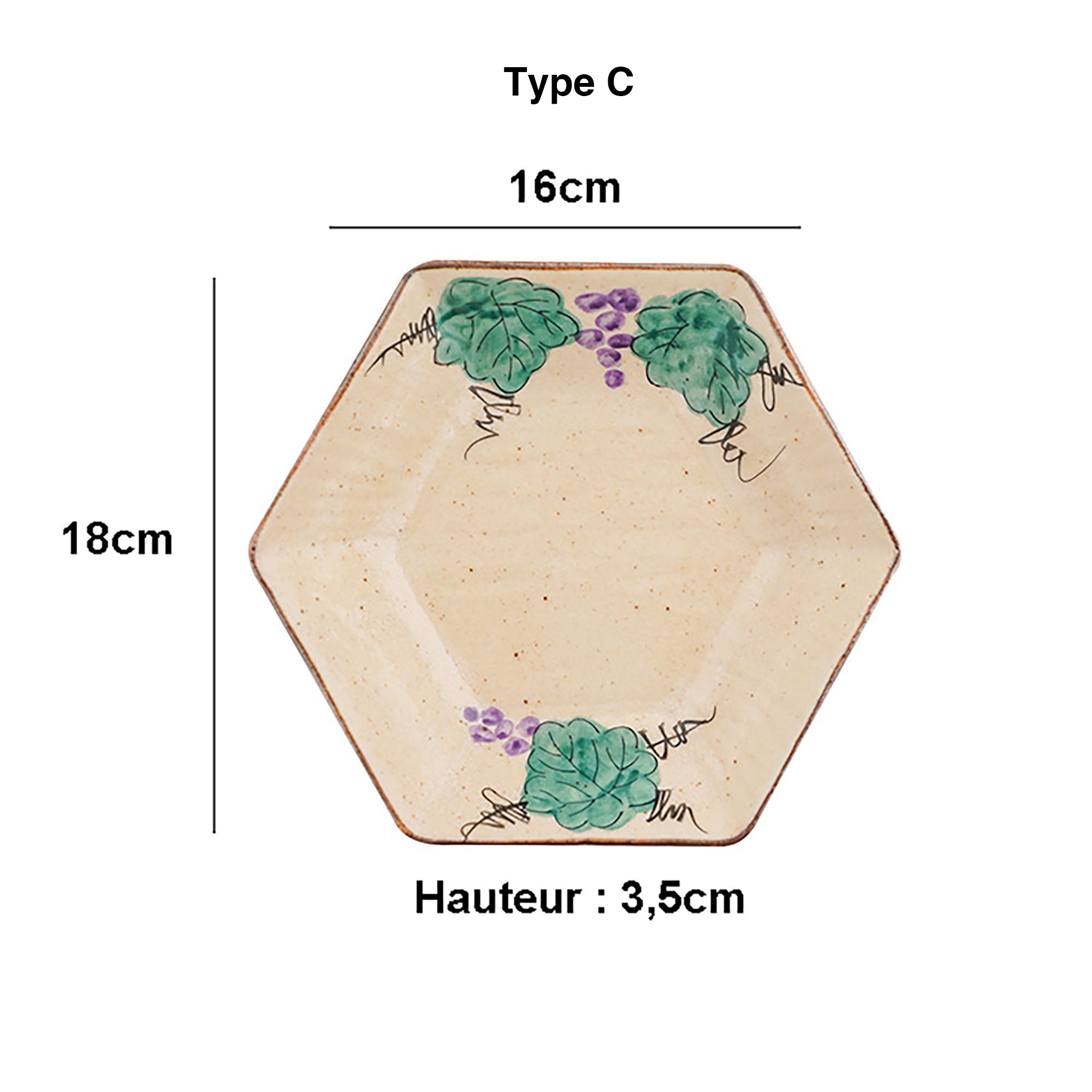 ASSIETTE HEXAGONAL DE MINO