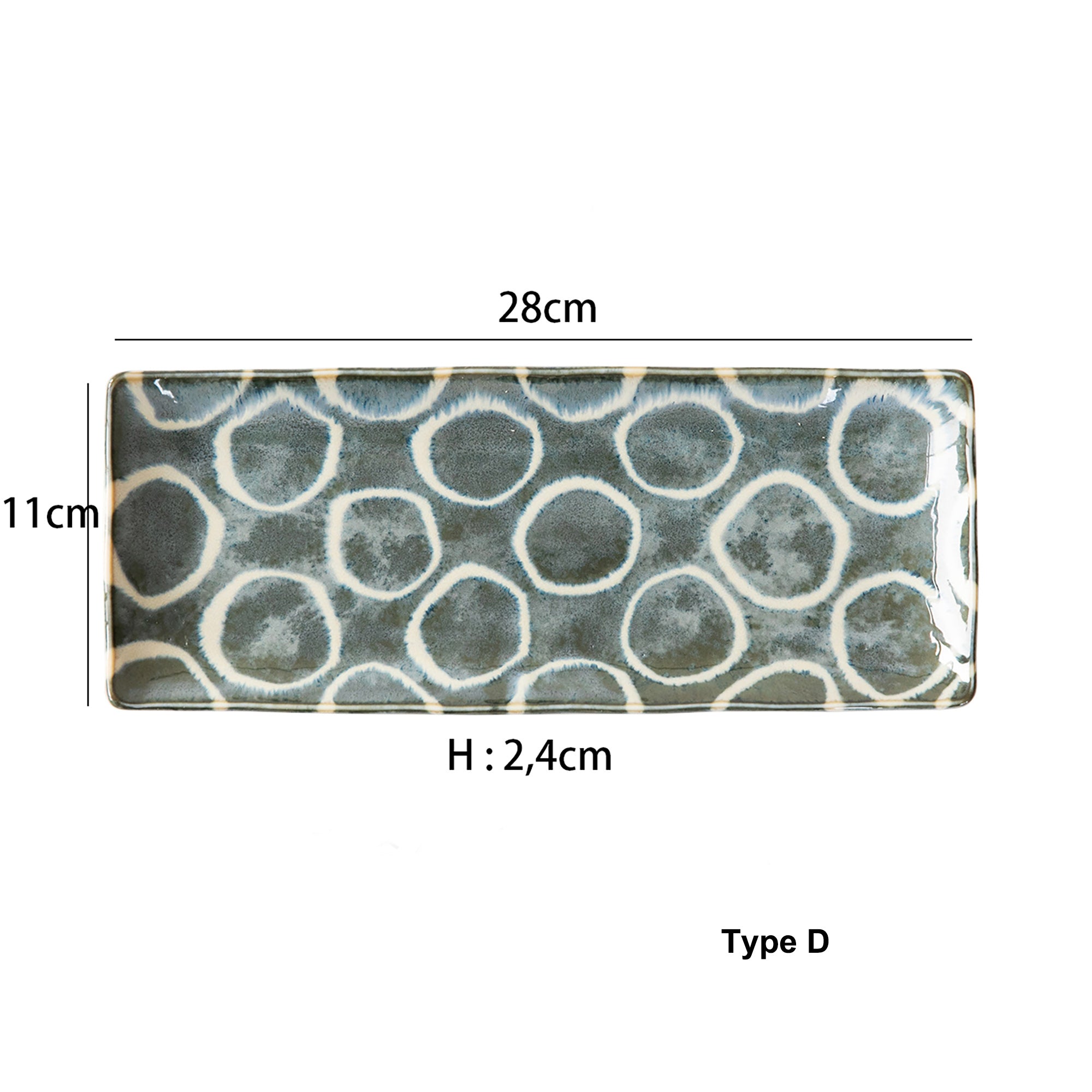 Assiette rectangulaire artisanale Mino-yaki