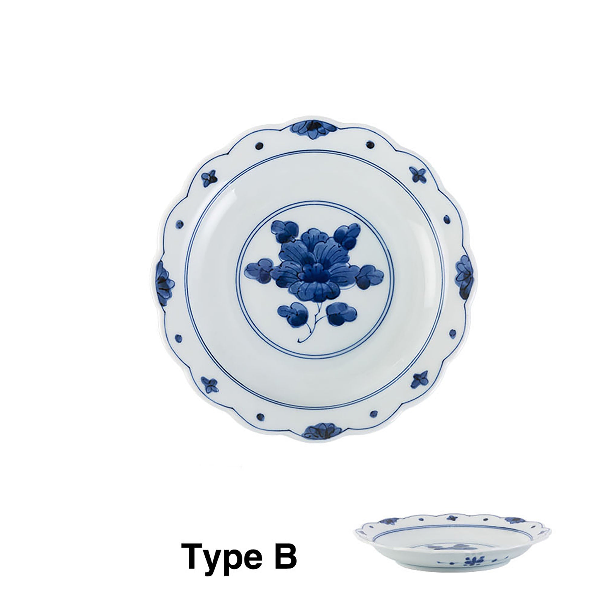 ASSIETTE ROND BLEU BLANC