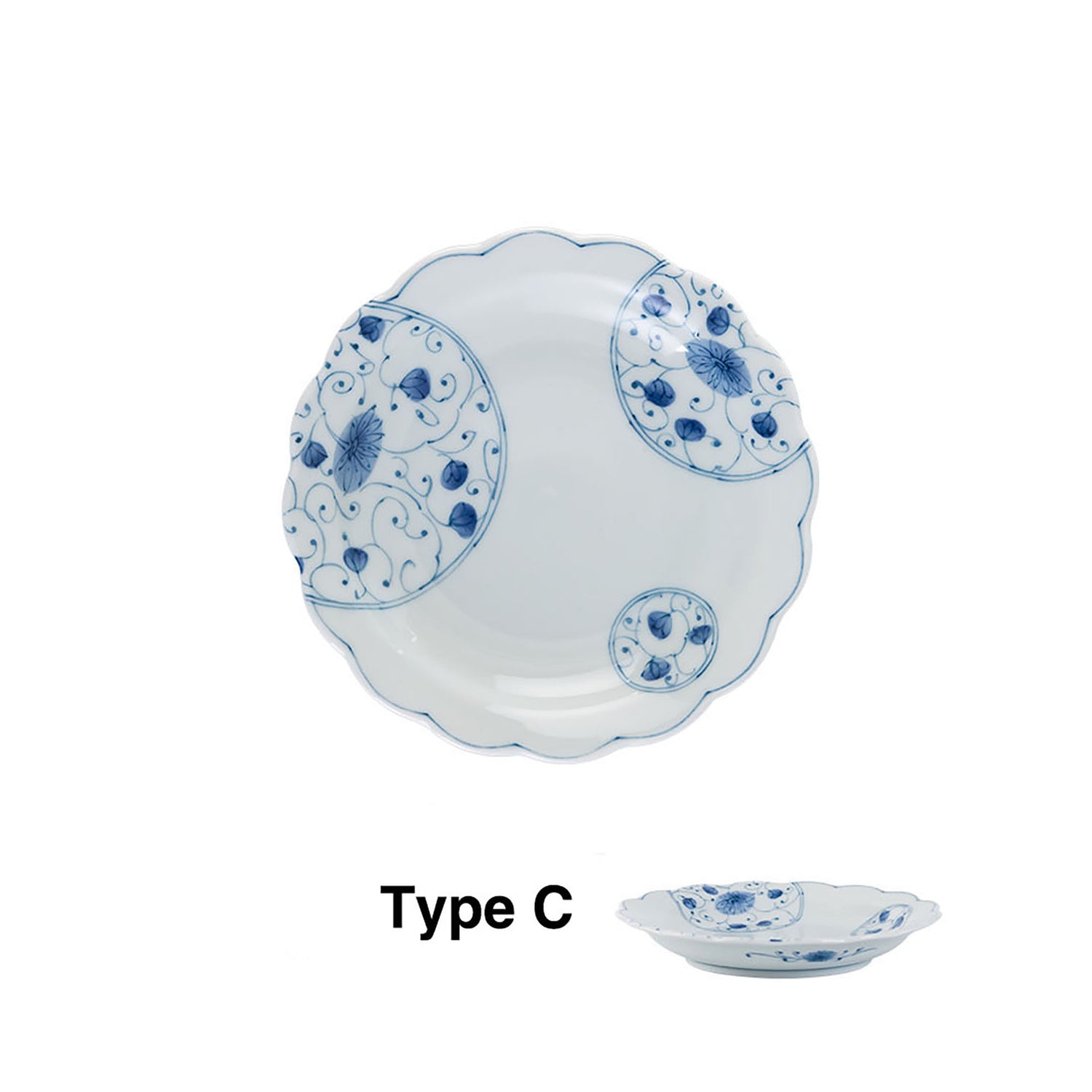 ASSIETTE ROND BLEU BLANC