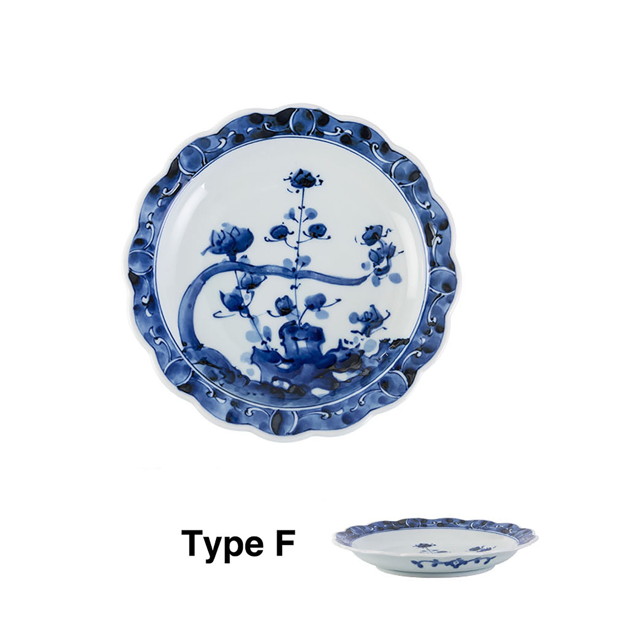 ASSIETTE ROND BLEU BLANC