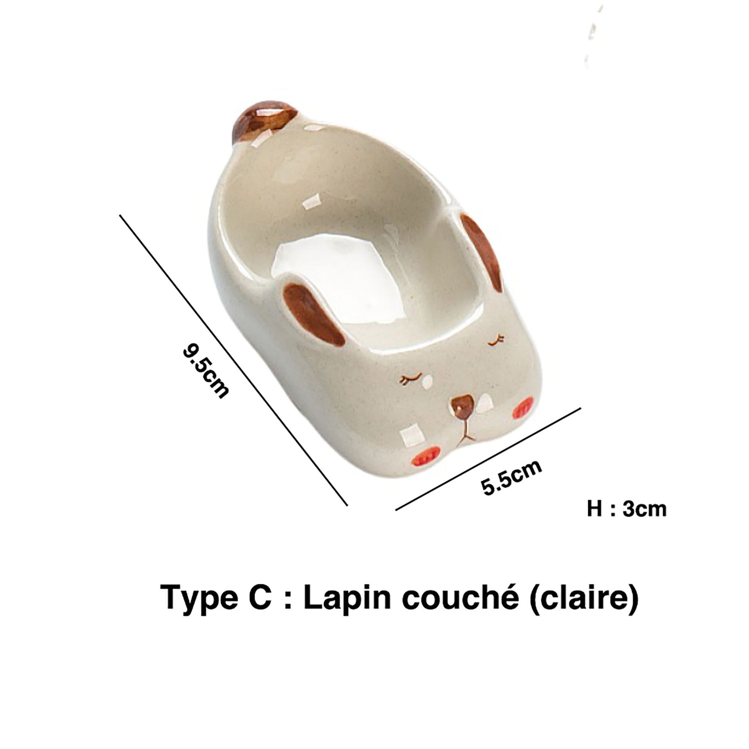 Petite assiette à sauce en forme de lapin