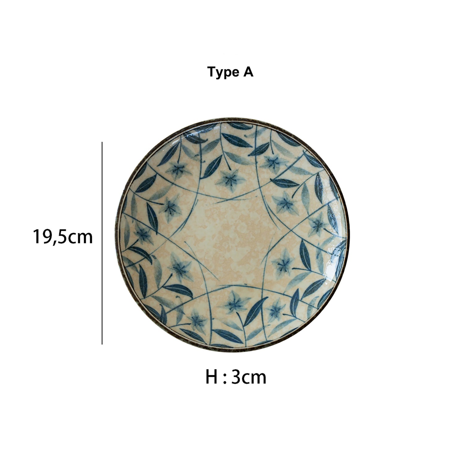assiette plate vintage campanules bleu