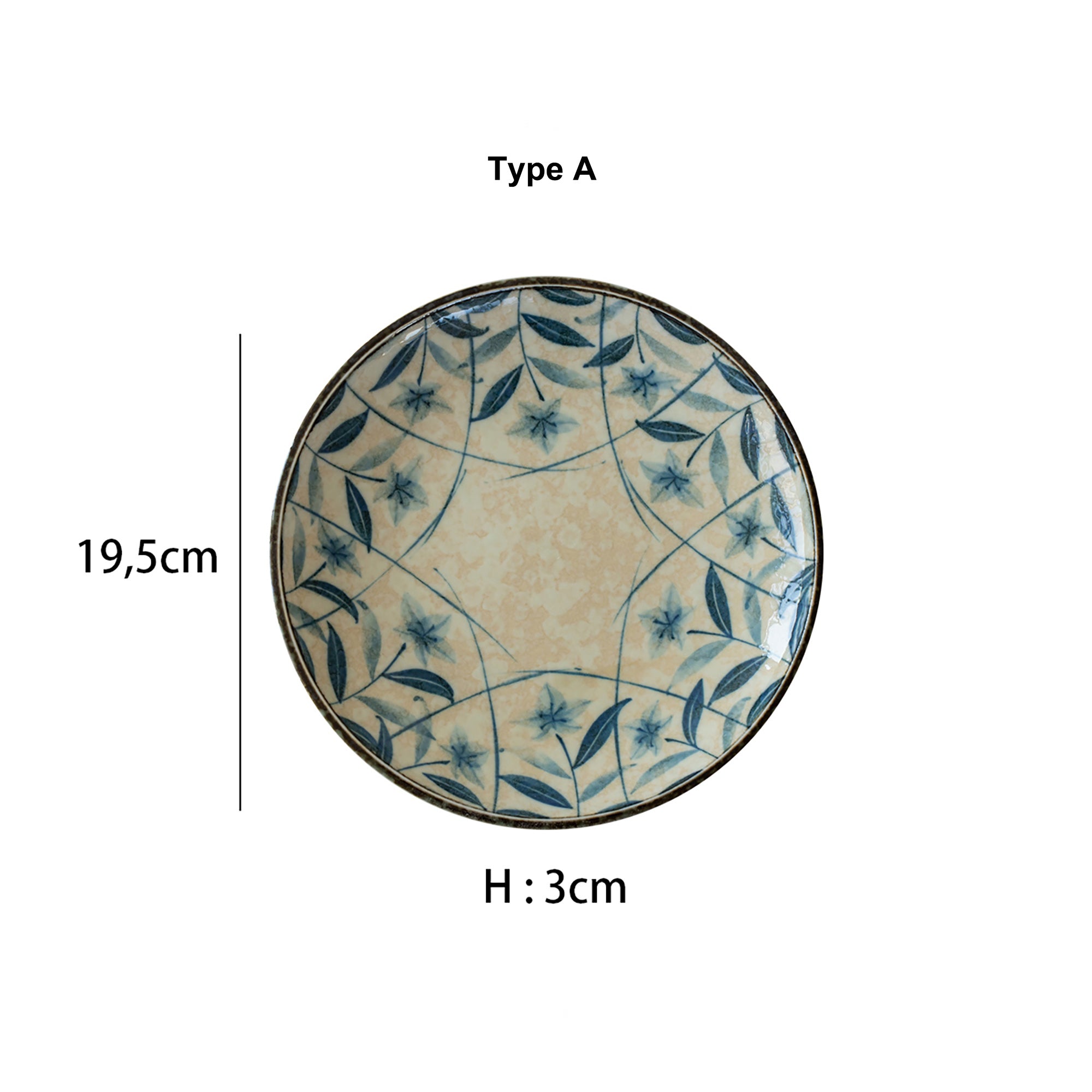 assiette plate vintage campanules bleu