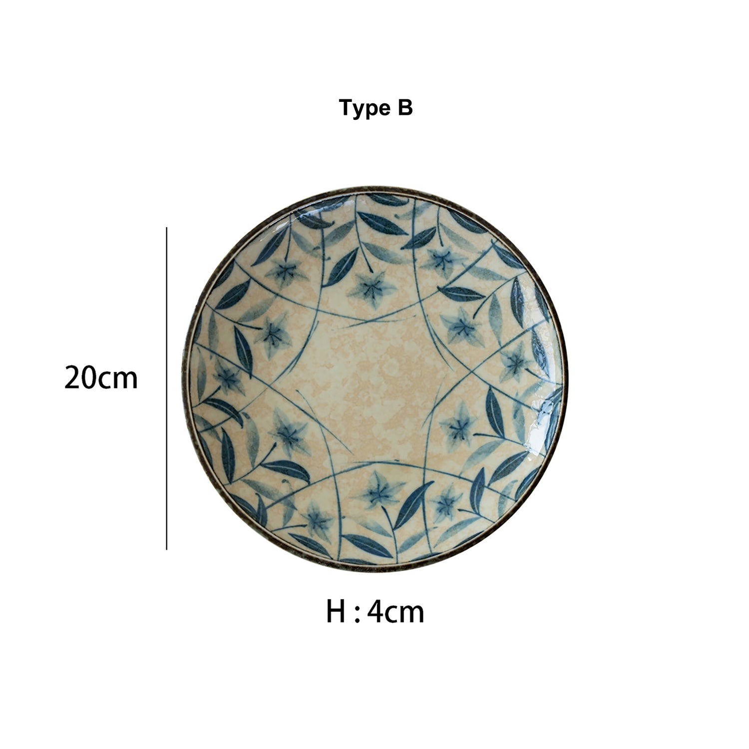 assiette plate vintage campanules bleu