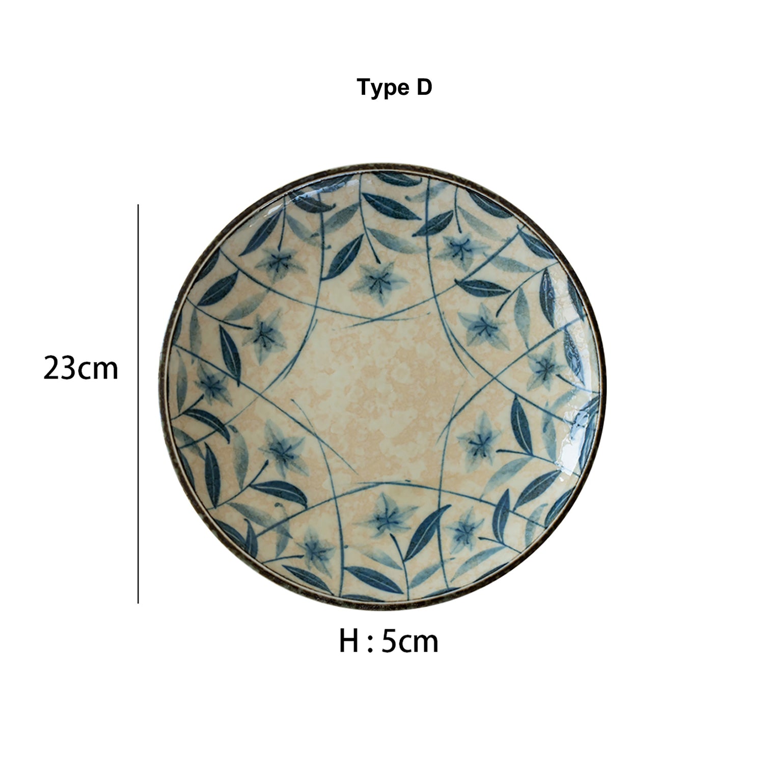 assiette plate vintage campanules bleu