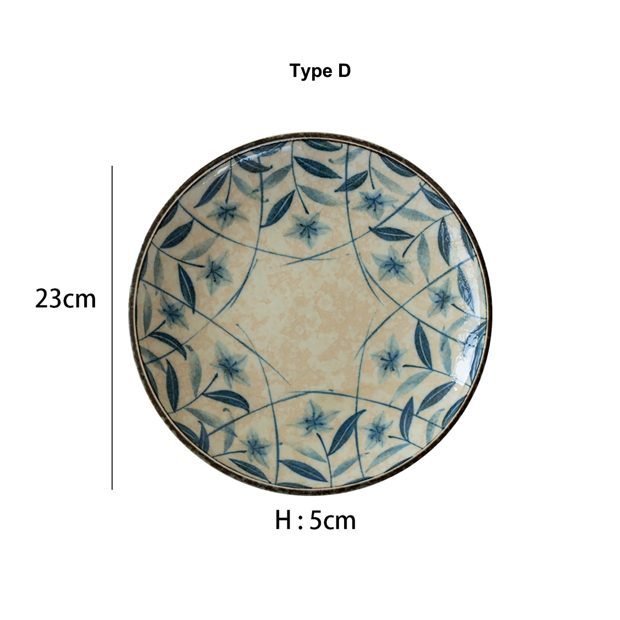assiette plate vintage campanules bleu