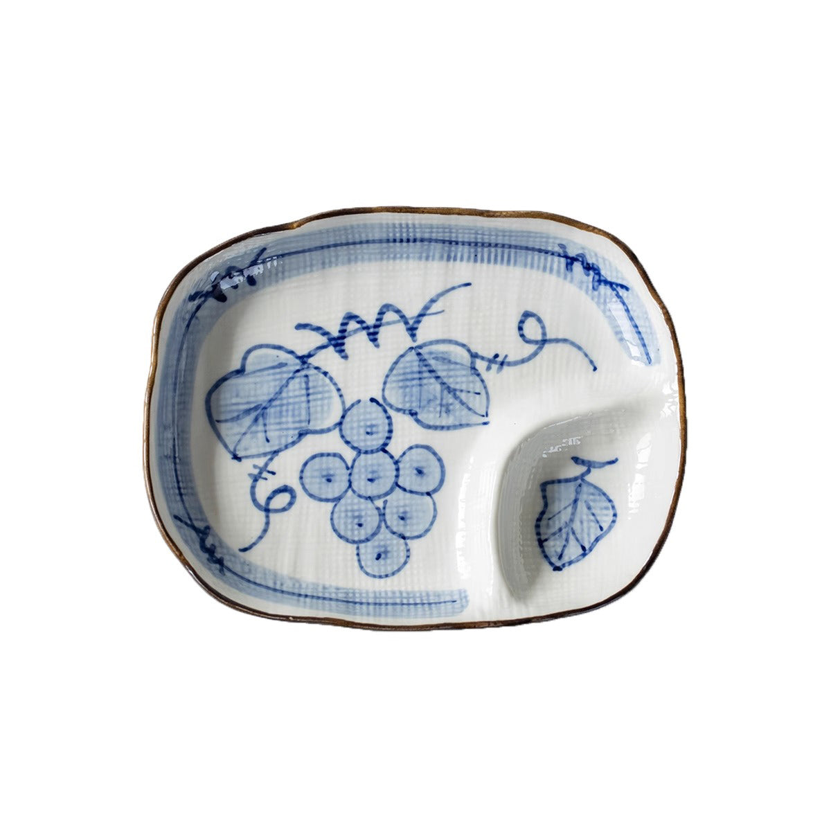 Assiette compartimentée en céramique Minoyaki